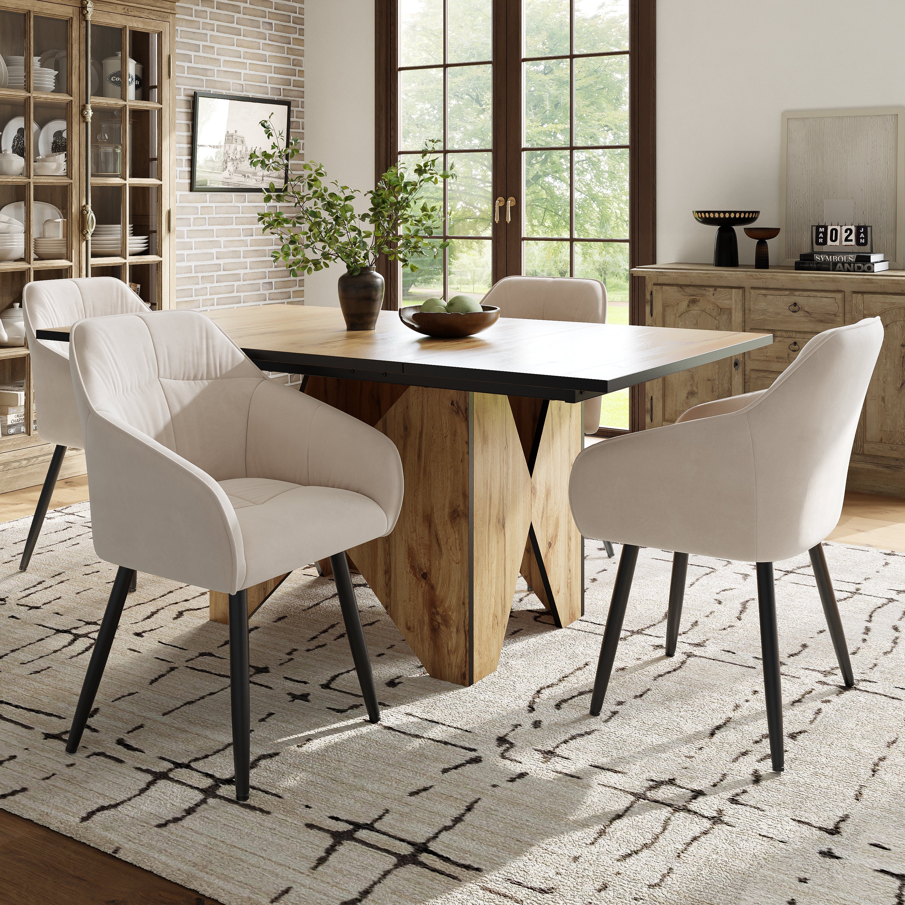 Logidon Moderne eettafel hout 138x80x75 cm lichtbruin MDF
