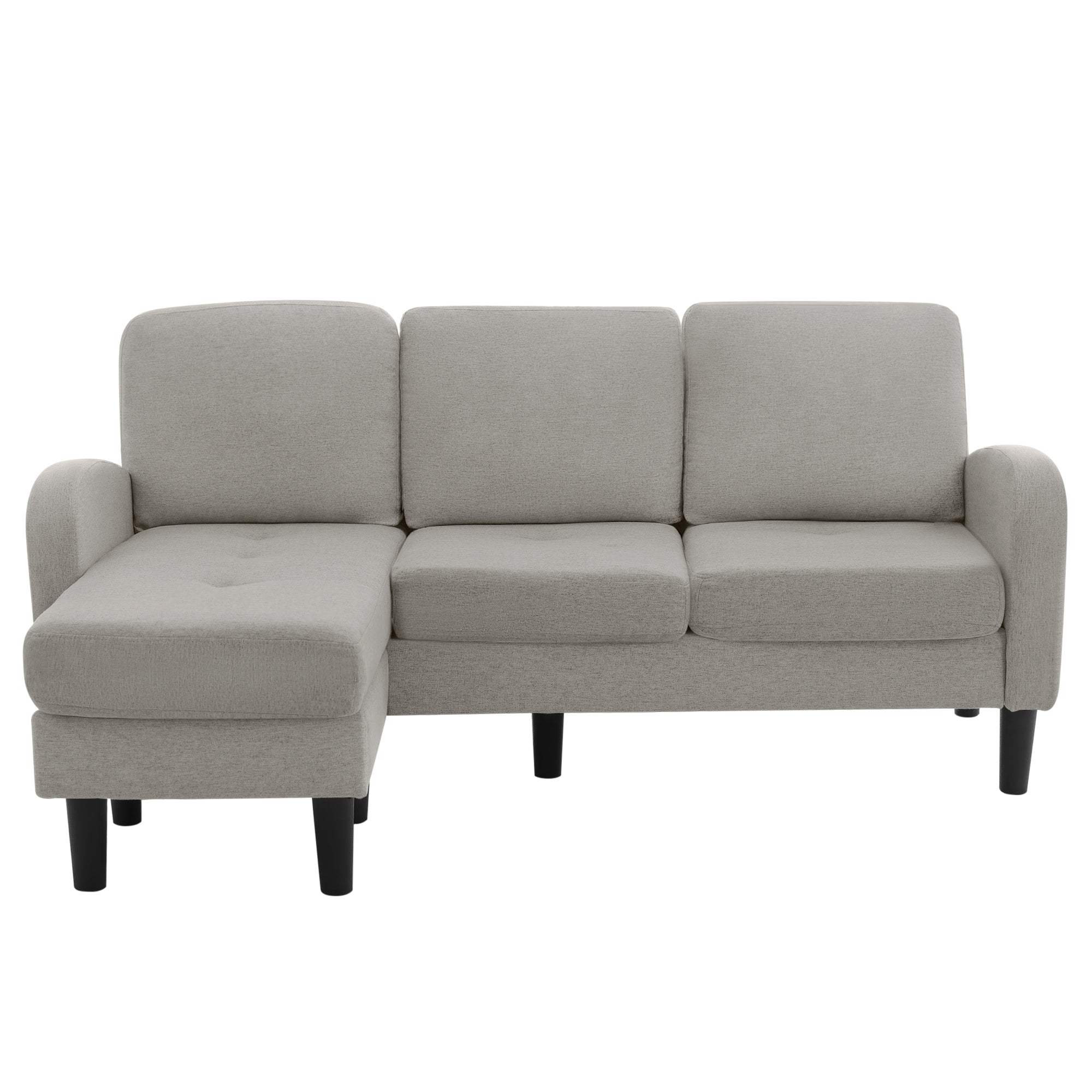 Logidon L-vormige hoekbank met chaise longue Grijs 185 x 118 cm