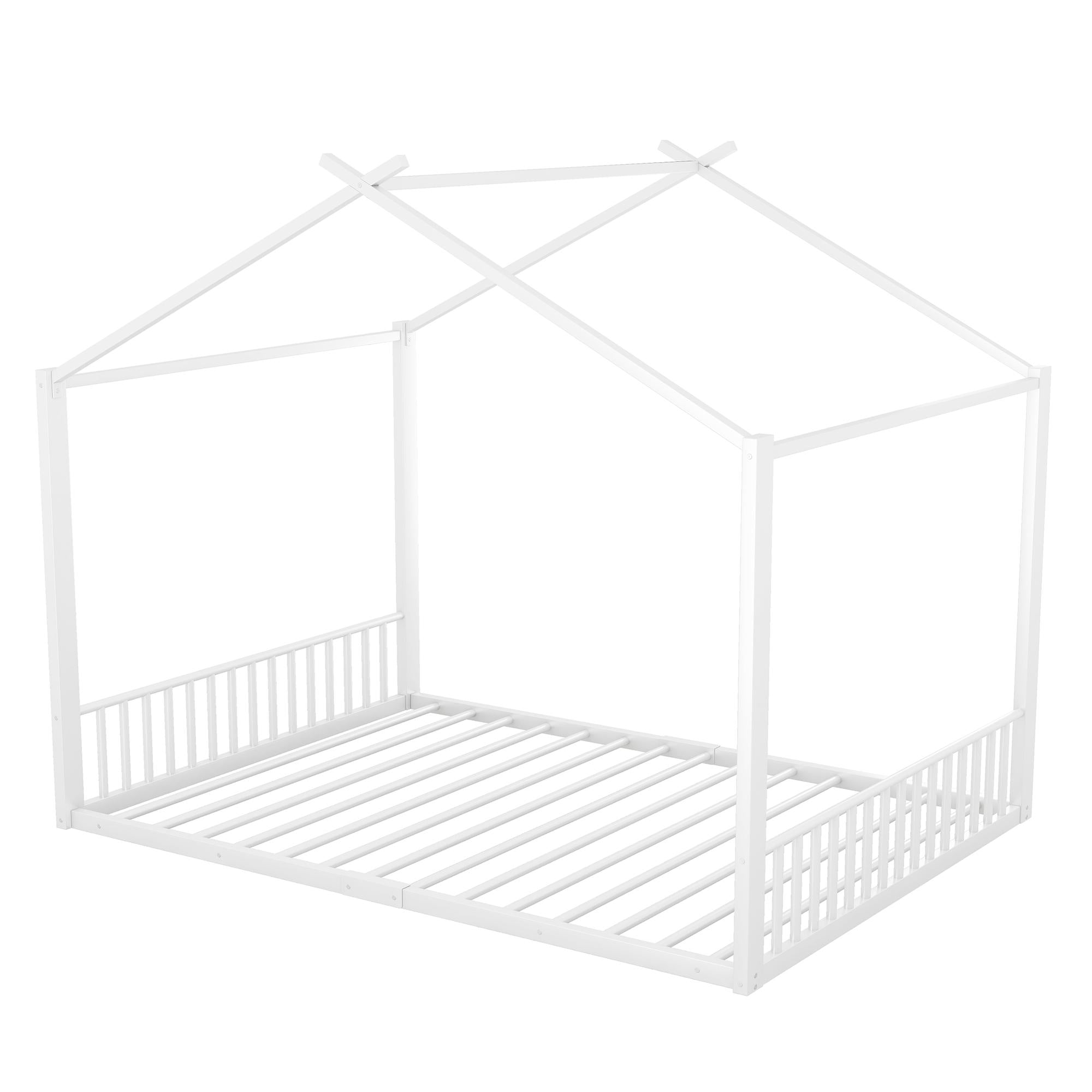Logidon gestoffeerd bed 140x200 cm zonder matras Wit ijzeren framebed