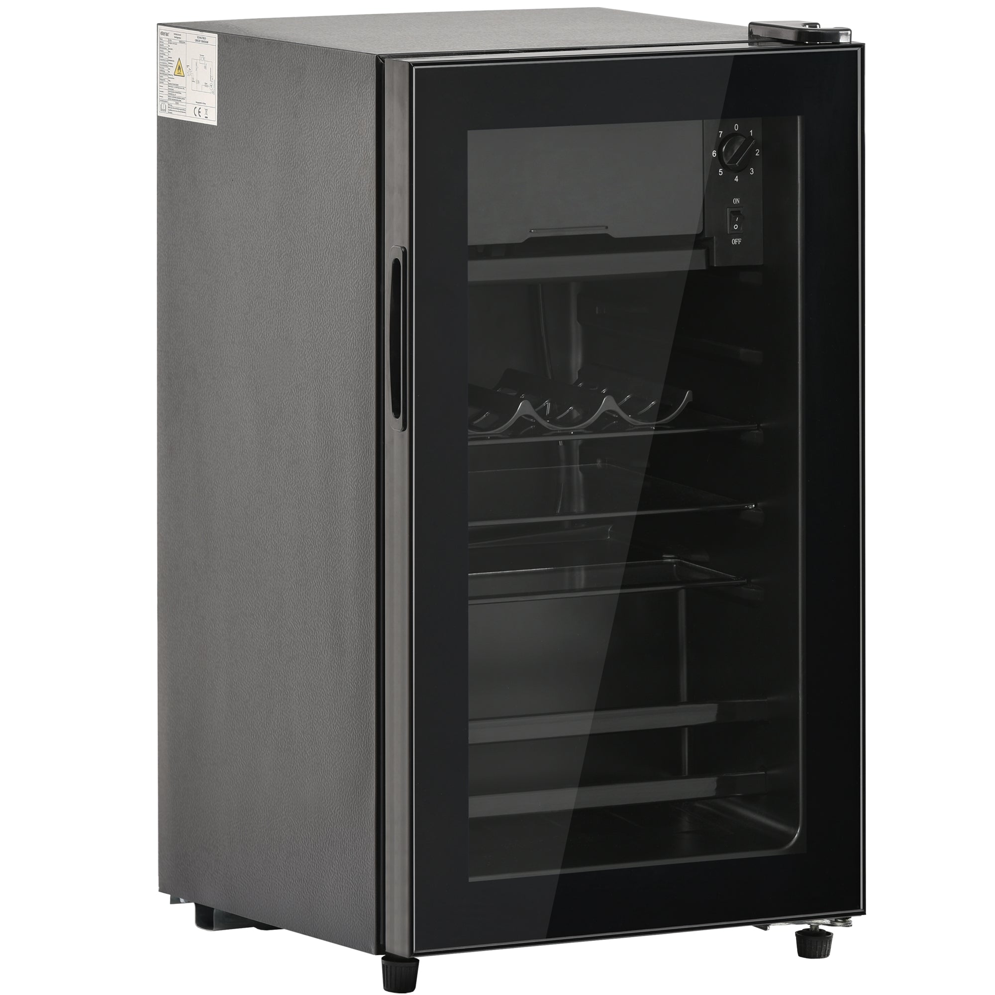 Logidon 76L minikoelkast Zwart 70L koelgedeelte, 6L vriesgedeelte, LED