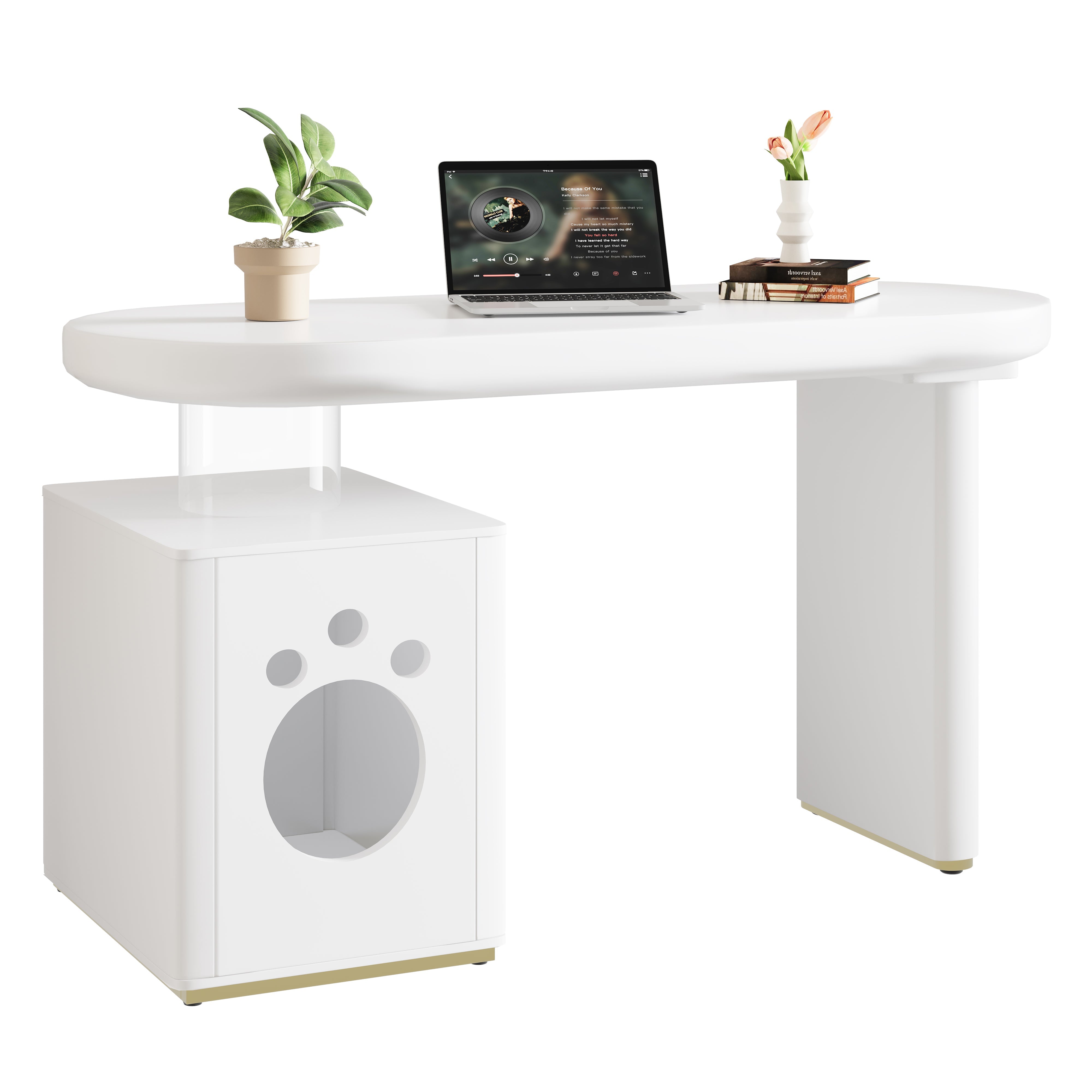 Logidon Desk With Pet Bed White 117x50x76 cm