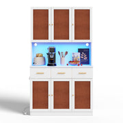 Logidon keukenbuffetkast 182 cm wit LED-verlichting stopcontact