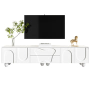 Logidon TV-meubel 180 cm wit met massief houten poten Minimalistisch