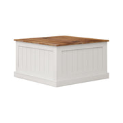 Logidon Boerderij salontafel 80x80 cm met hefblad en opbergruimte wit
