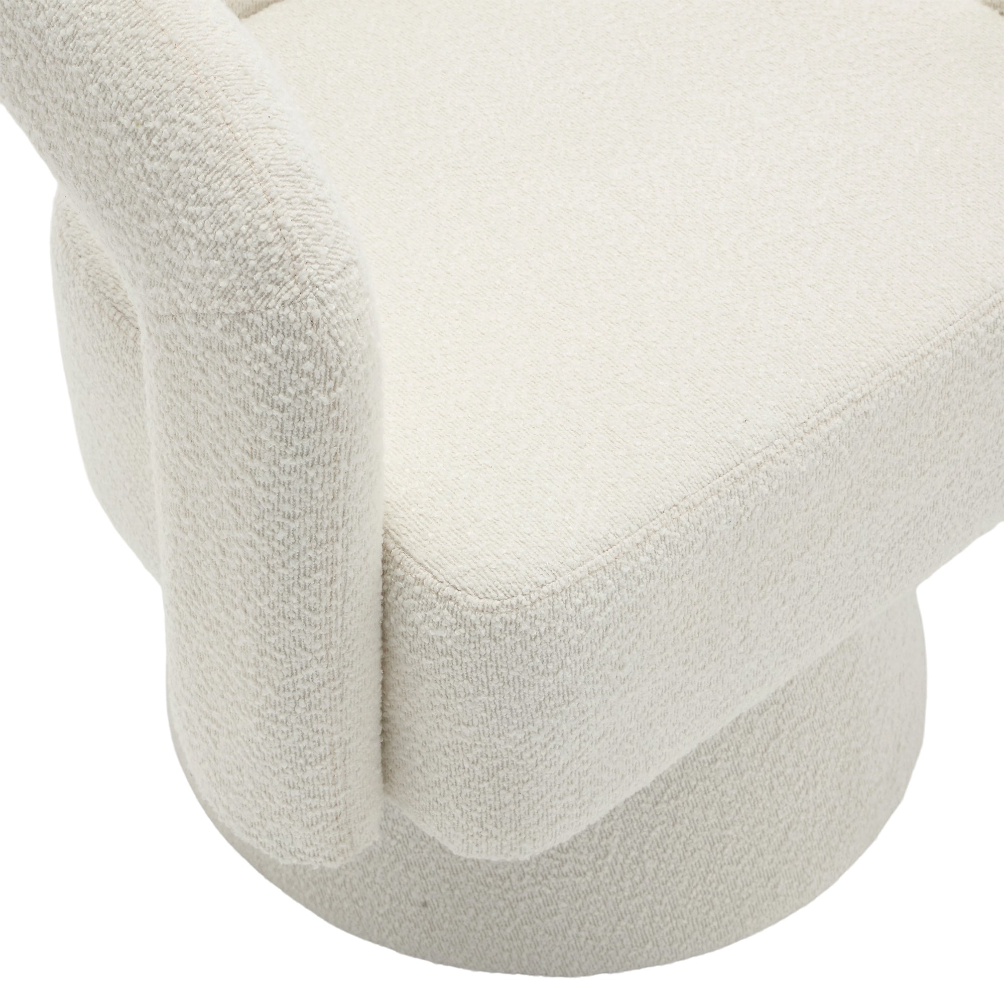 Logidon 360 Degree Rotating Cozy Accent Chair Beige Bouclé