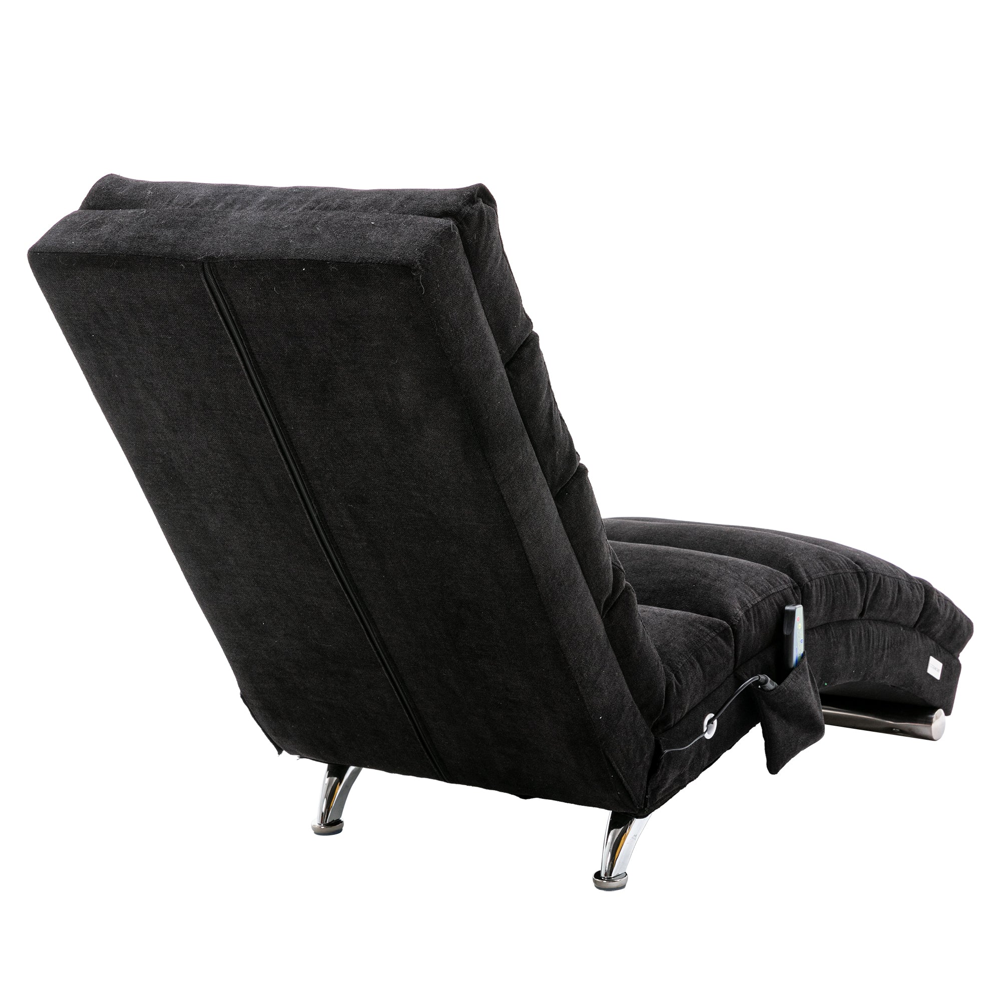 Logidon Elektrische Massage Chaise Longue Zwart met Afstandsbediening