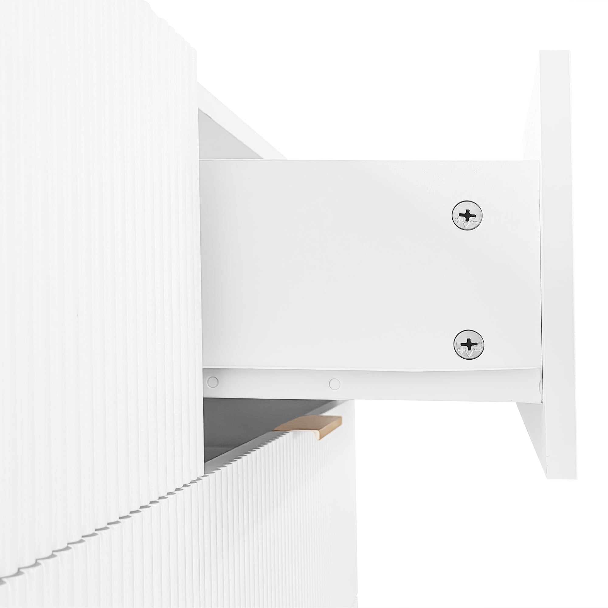 Logidon Elegant sideboard white 120x40x77 cm 6 drawers gold accents
