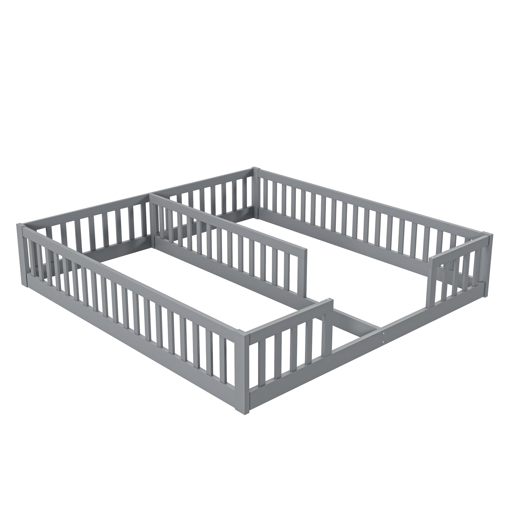 Logidon Upholstered Bed 90x200 cm Gray Children's Bed With Safety Gate