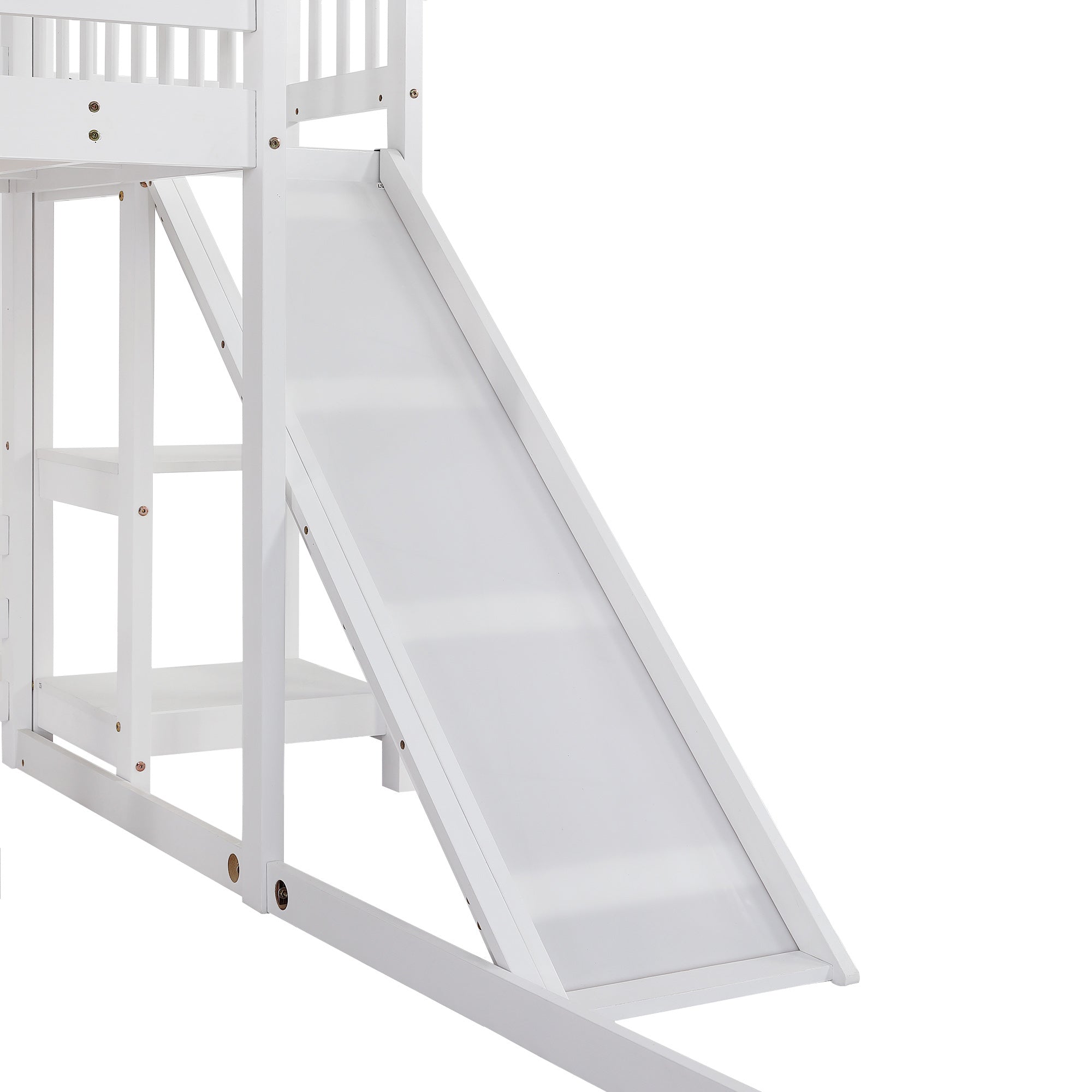 Logidon stapelbed met glijbaan wit 90x200cm drietrapsladder