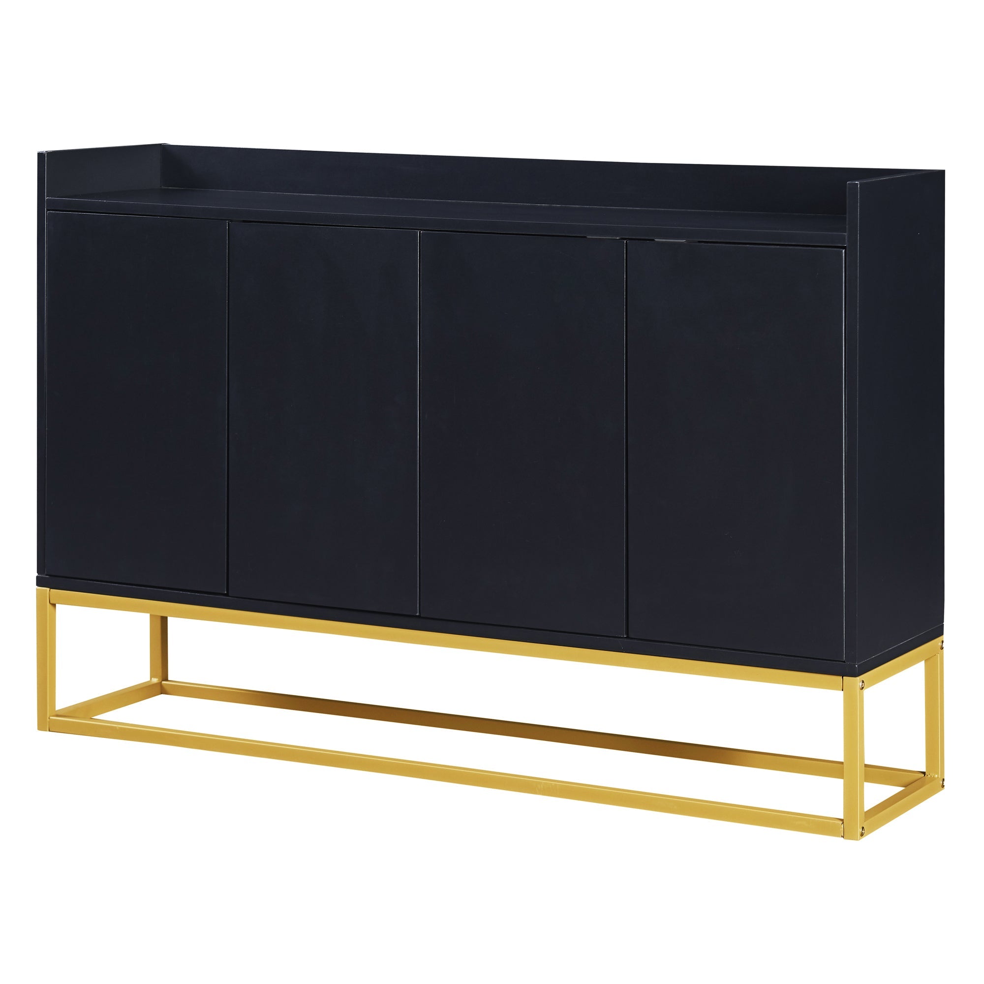 Logidon Modern Dressoir Zwart 4 Deurs Greeploos 120 x 30 x 80 cm
