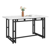 Logidon 120x70 cm lichte luxe eettafel met zwarte metalen poten