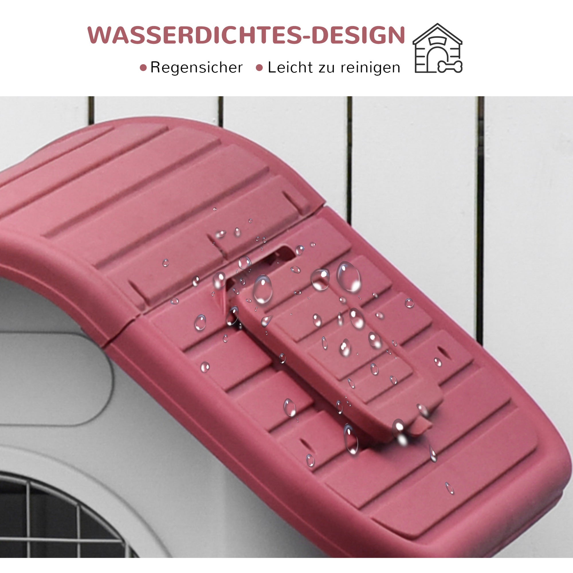 Logidon Hondenkennel Outdoor Rood 75x59x66 cm met Dakluik
