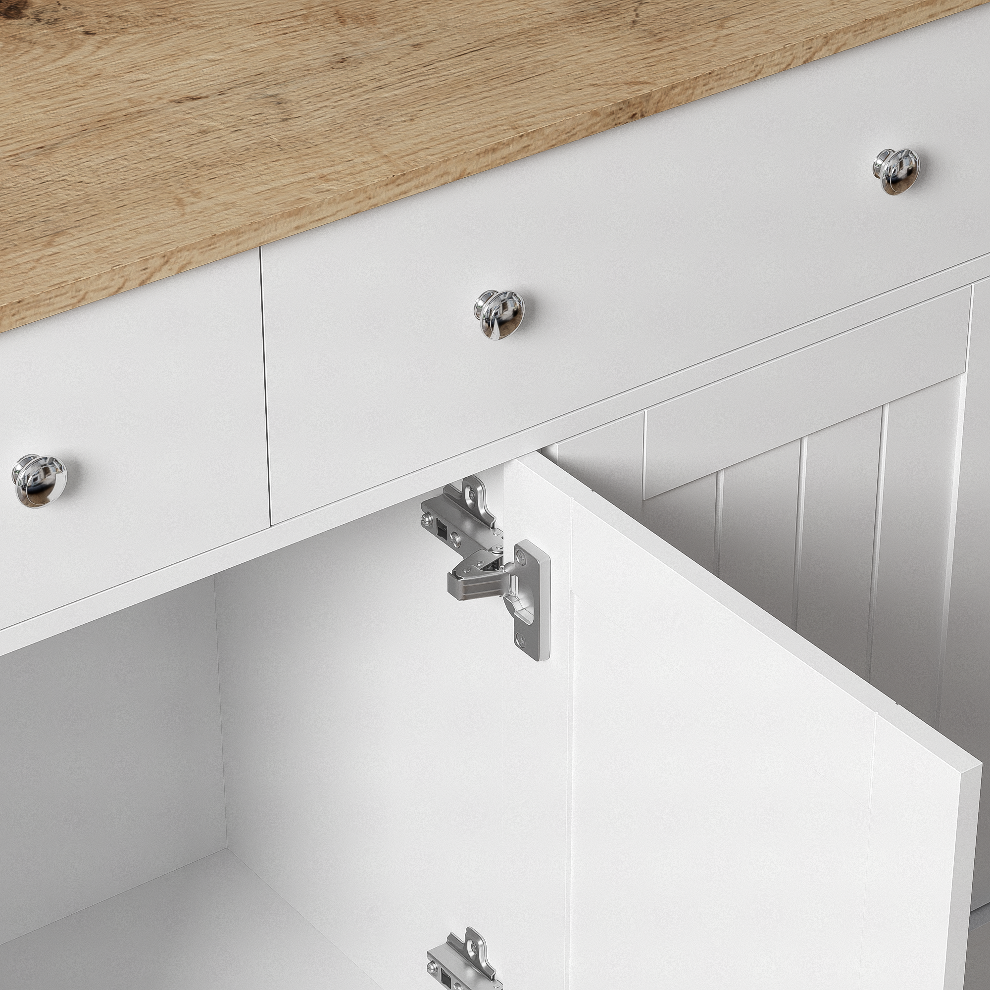 Logidon dressoir wit houtlook 120 cm 3 deuren 2 lades