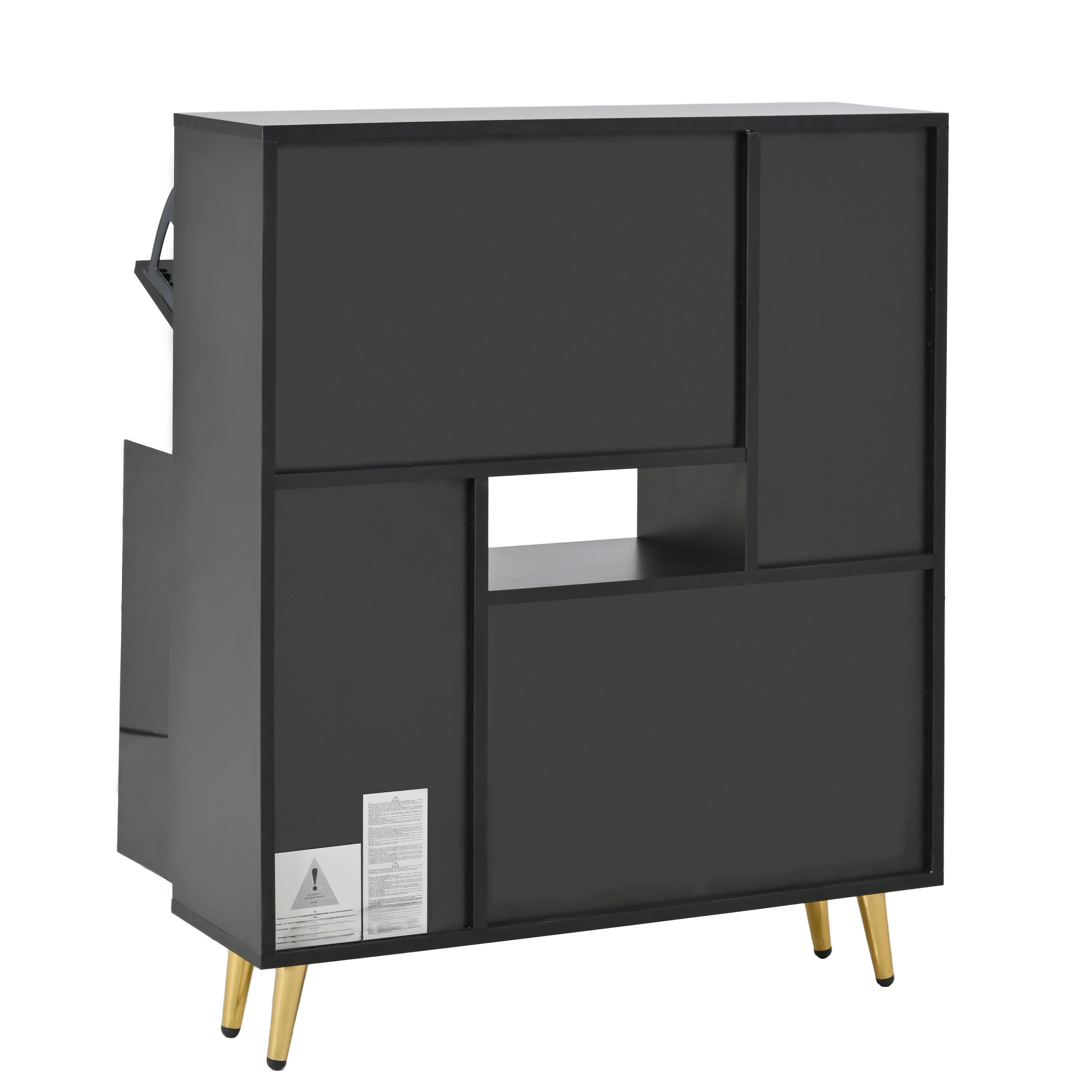 Logidon Moderne Schoenenkast Zwart Hoogglans LED 80x25x96 cm