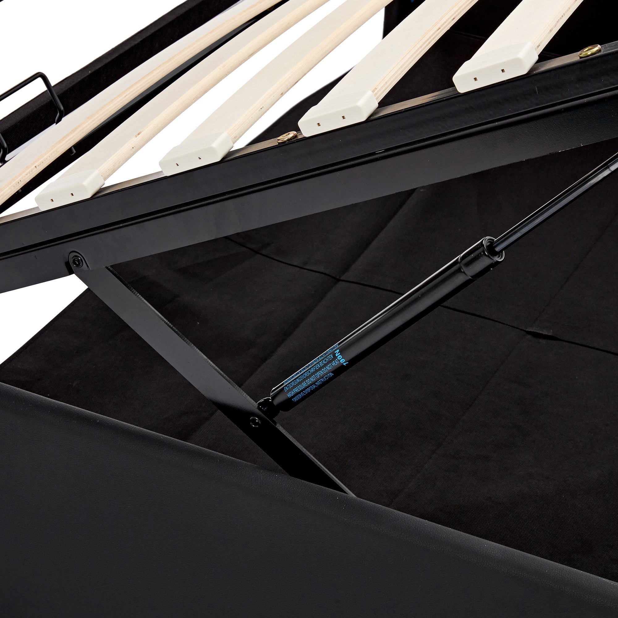 Logidon gestoffeerd bed 160 x 200 zwart USB oplaadpunten LED opbergruimte