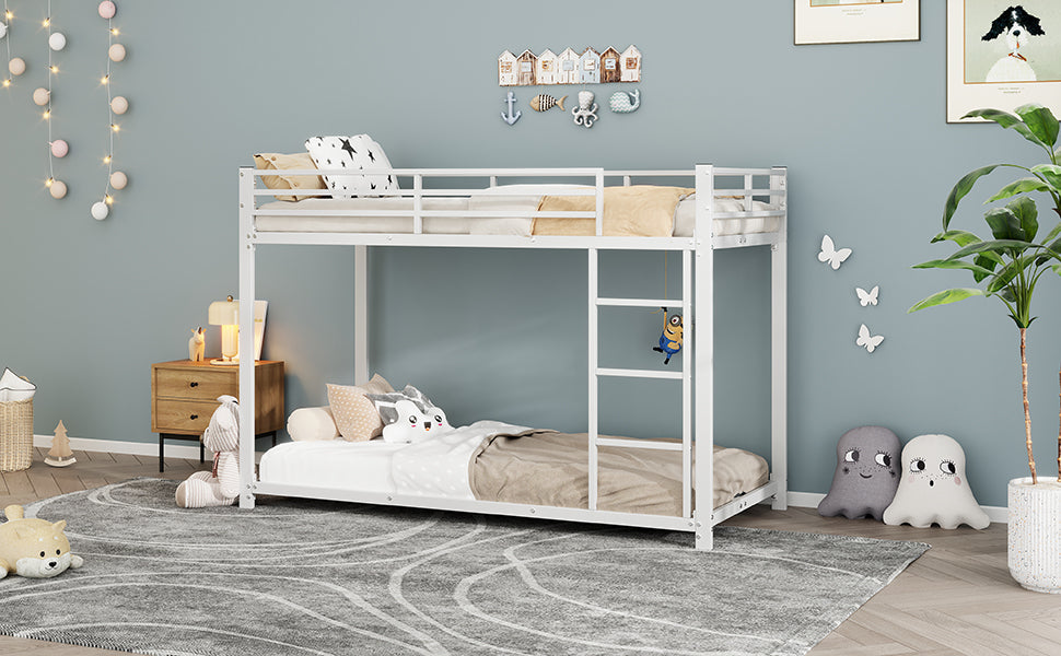 Logidon stapelbed 90x200 metaal wit klassieke vorm