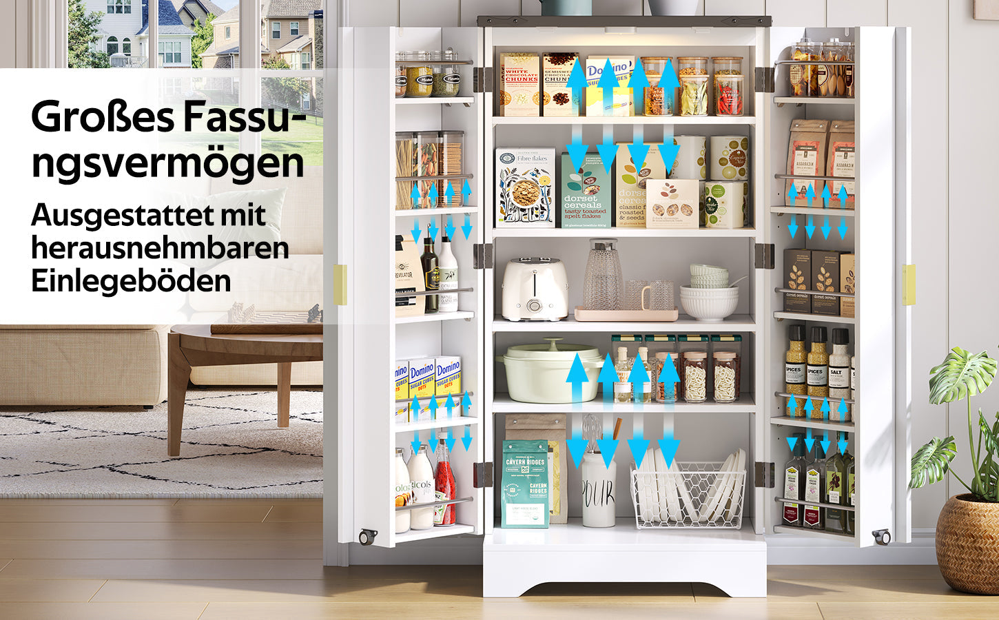 Logidon keukenkast wit met LED sensorlicht 120x60,5x40 cm