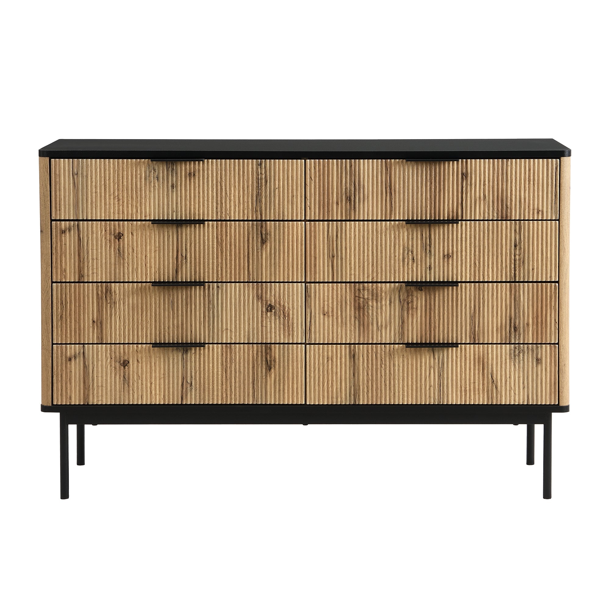 Logidon Modern dressoir 120x39,5x80 9 laden natuurlijke houtlook