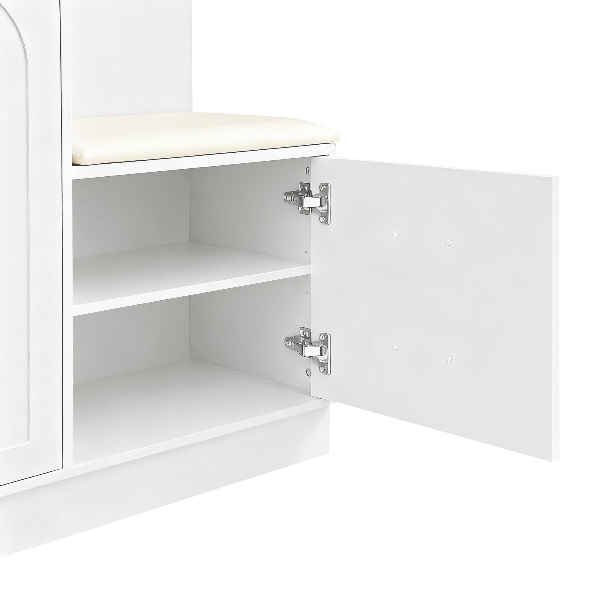 Logidon Moderne Kledingkastcombinatie Met Spiegel Wit 110x33x185 cm