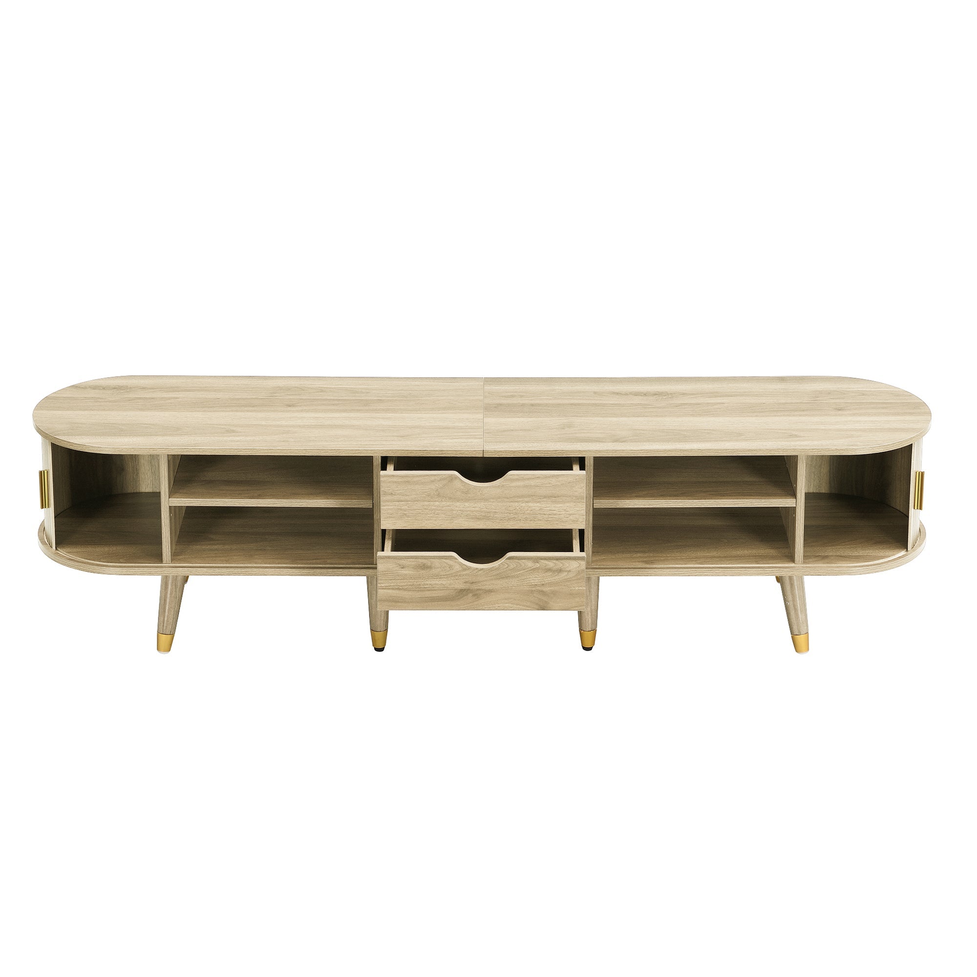 Logidon TV-meubel met schuifdeuren 175 centimeter bruin MDF lowboard