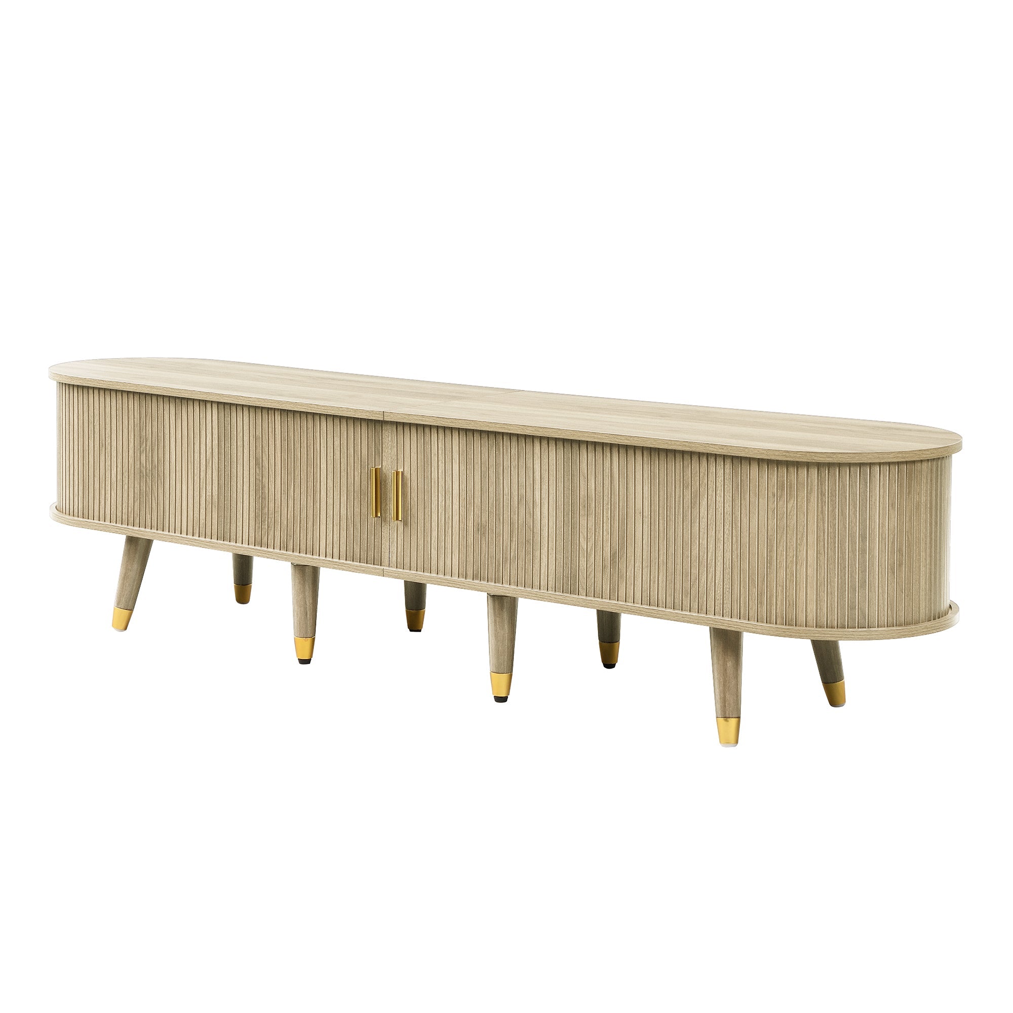 Logidon TV-meubel met schuifdeuren 175 centimeter bruin MDF lowboard