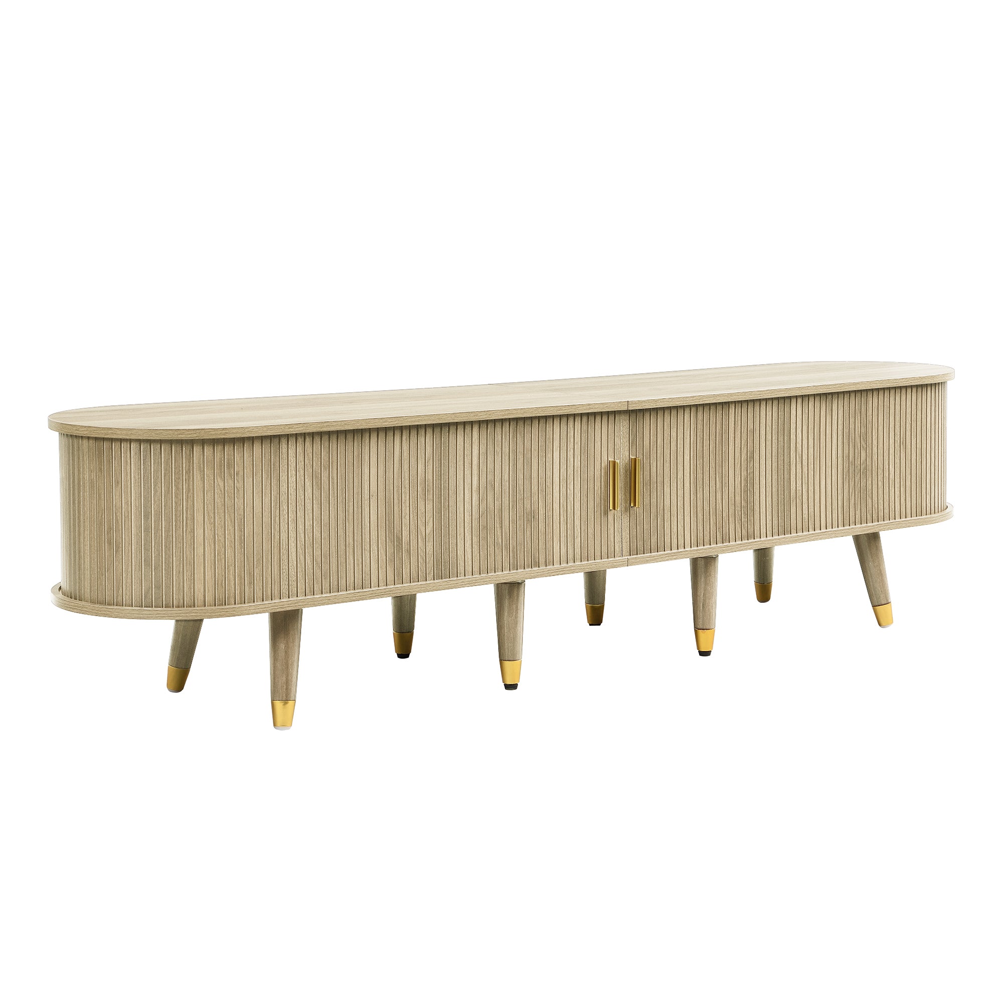 Logidon TV-meubel met schuifdeuren 175 centimeter bruin MDF lowboard