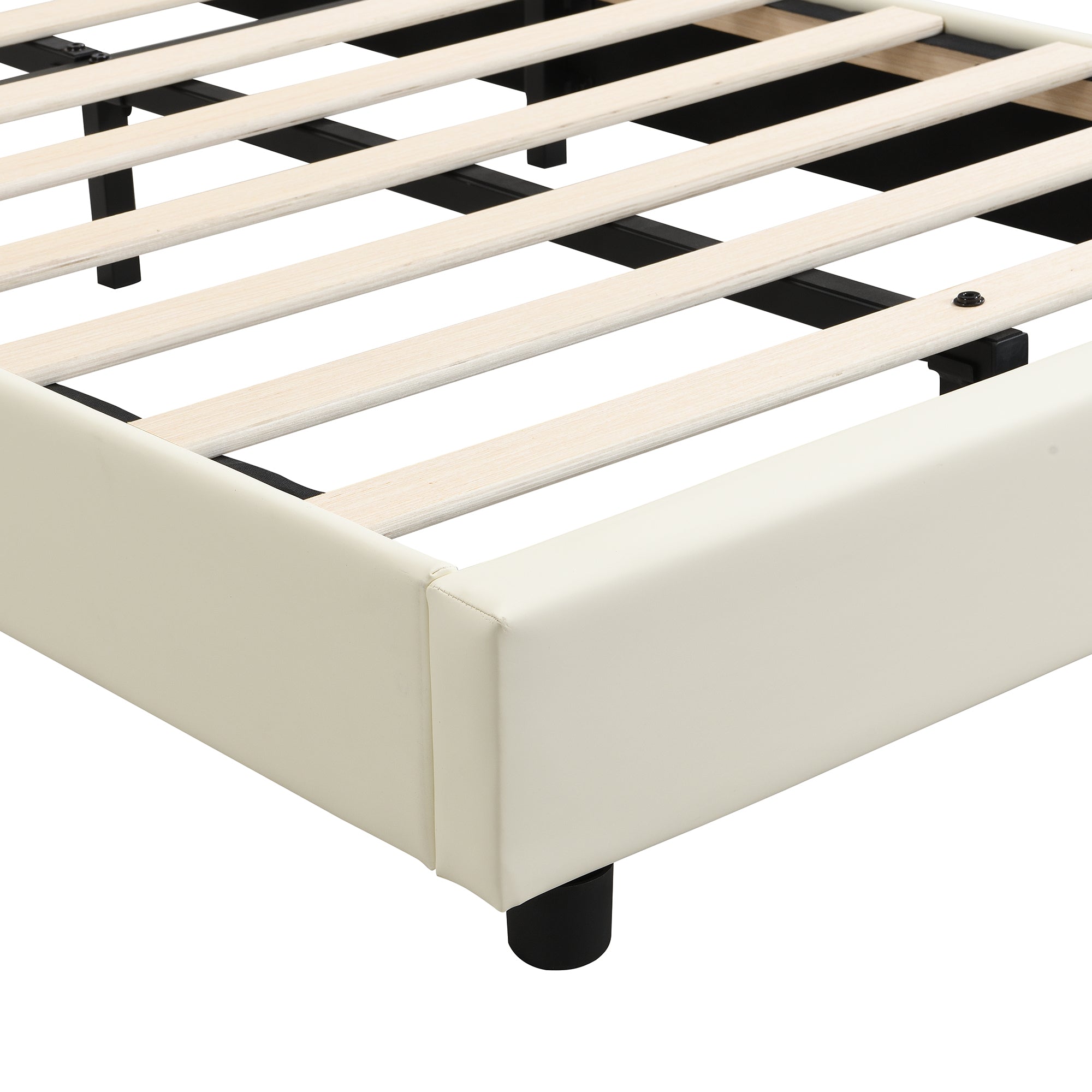 Logidon gestoffeerd bed 90x200 beige biscuit hoofdeinde zachte rugleuning