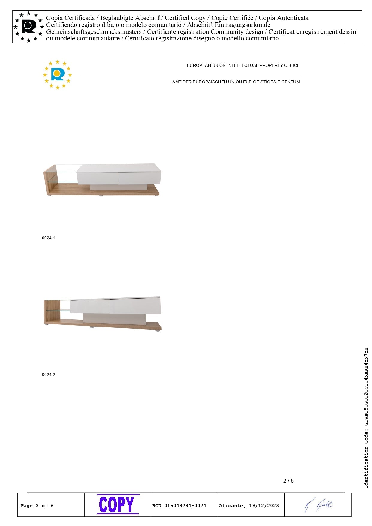 Logidon TV-meubel lowboard 170 cm wit houtlook met LED glaspanelen