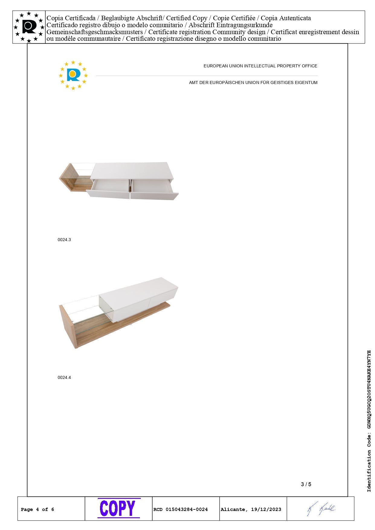 Logidon TV-meubel lowboard 170 cm wit houtlook met LED glaspanelen