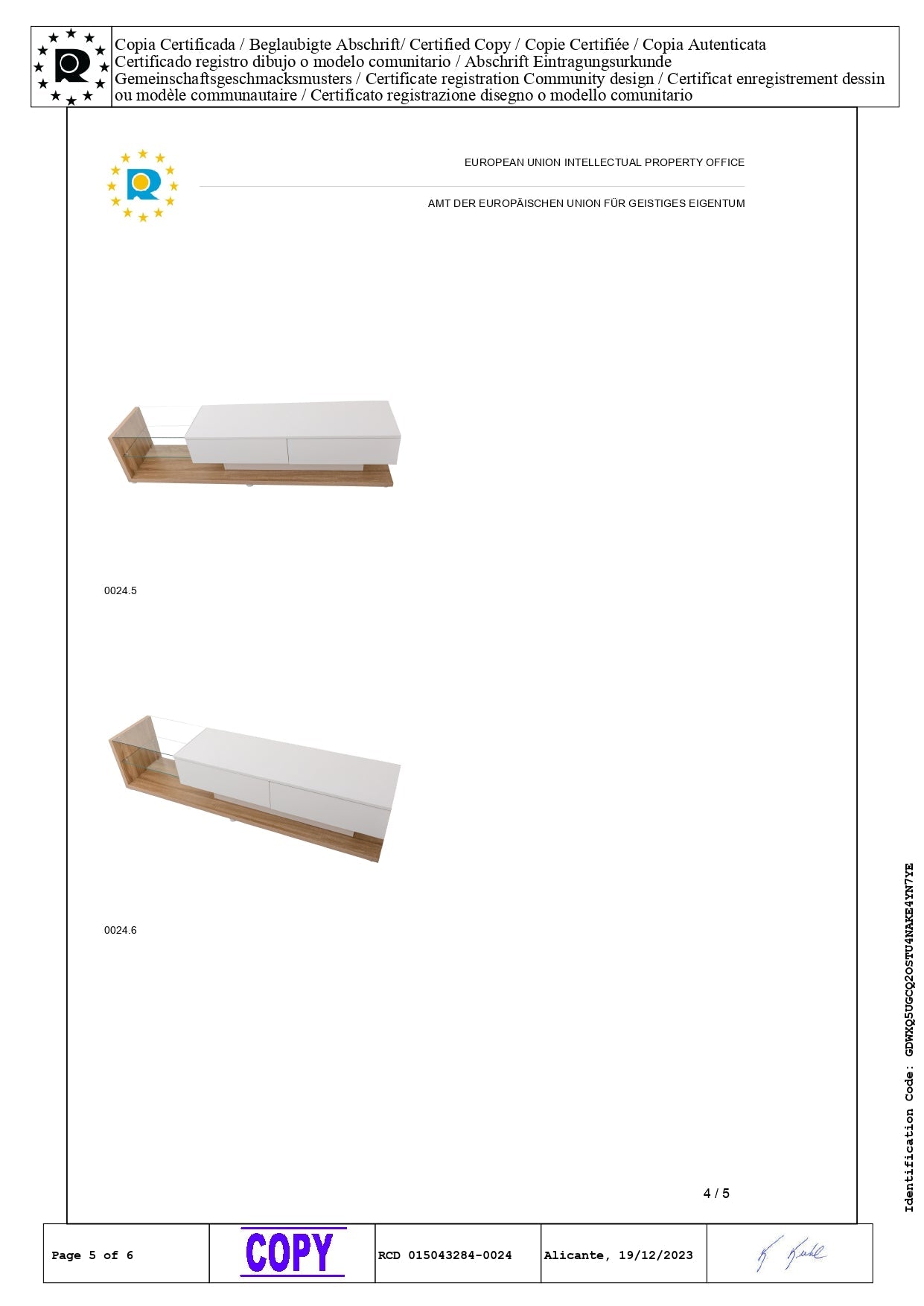 Logidon TV-meubel lowboard 170 cm wit houtlook met LED glaspanelen