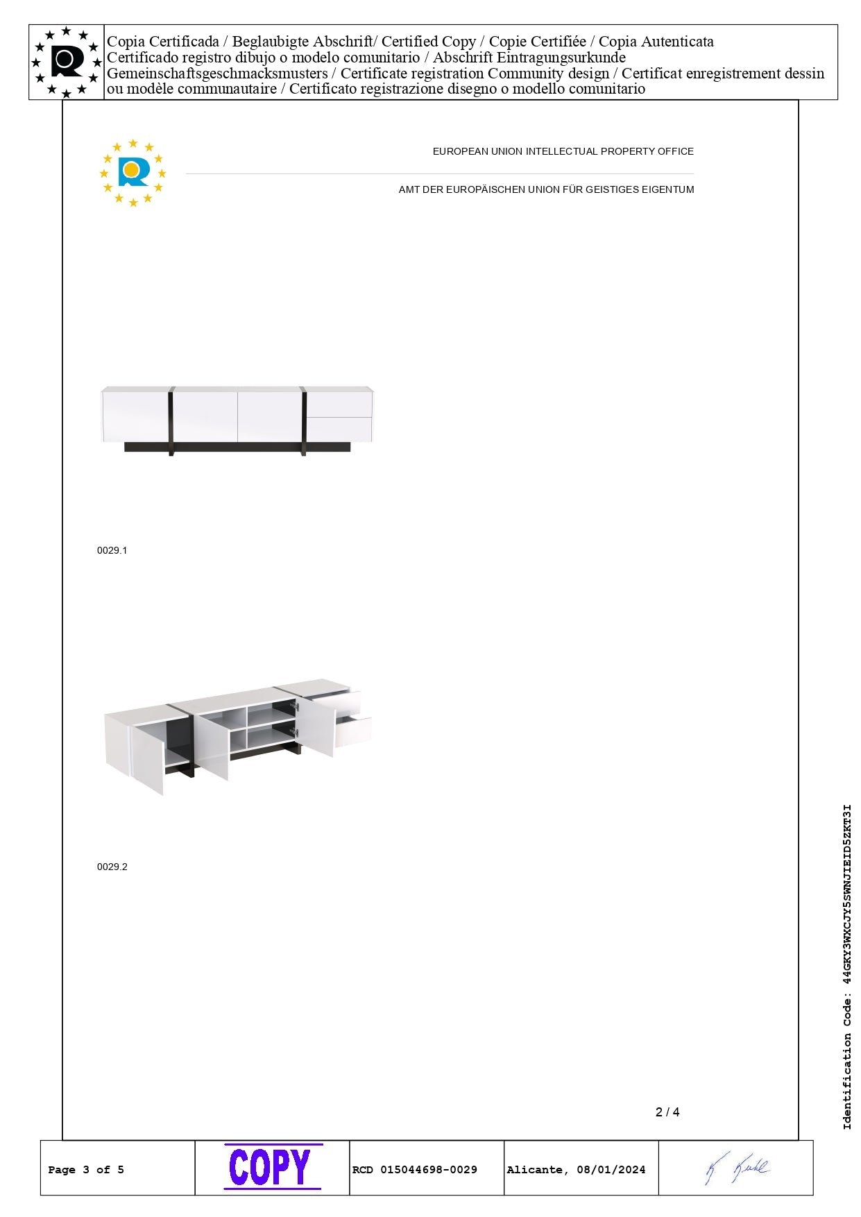 Logidon TV-meubel modern lowboard hoogglans wit zwarte accenten