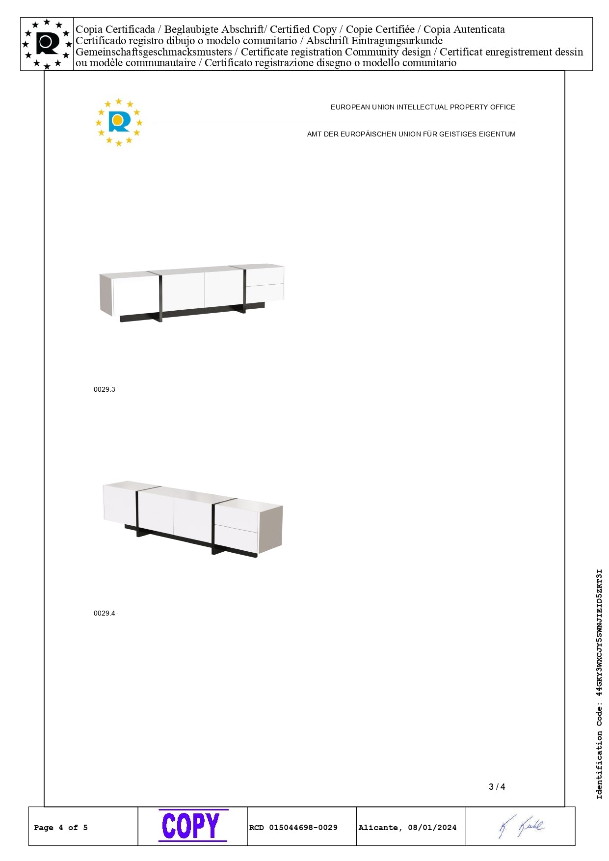 Logidon TV-meubel modern lowboard hoogglans wit zwarte accenten