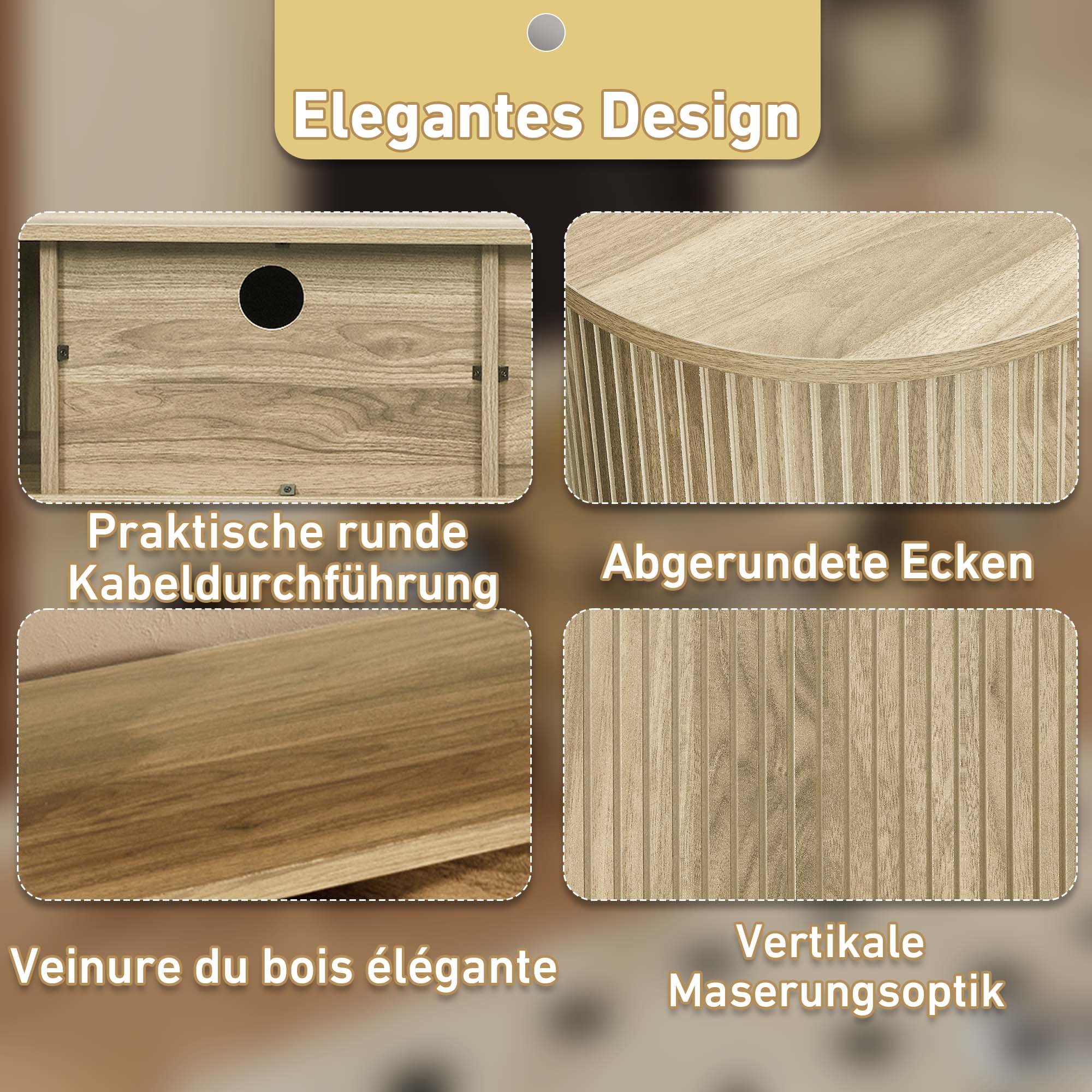 Logidon TV-meubel met schuifdeuren 175 centimeter bruin MDF lowboard