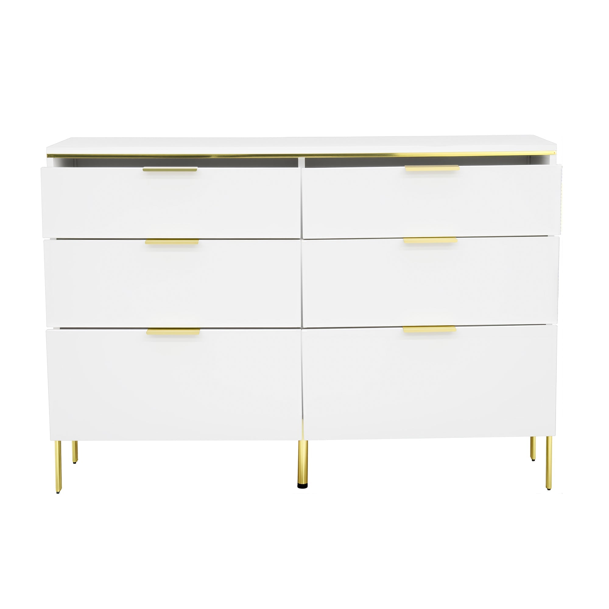 Logidon dressoir wit goud hoogglans 6 lades 120 cm