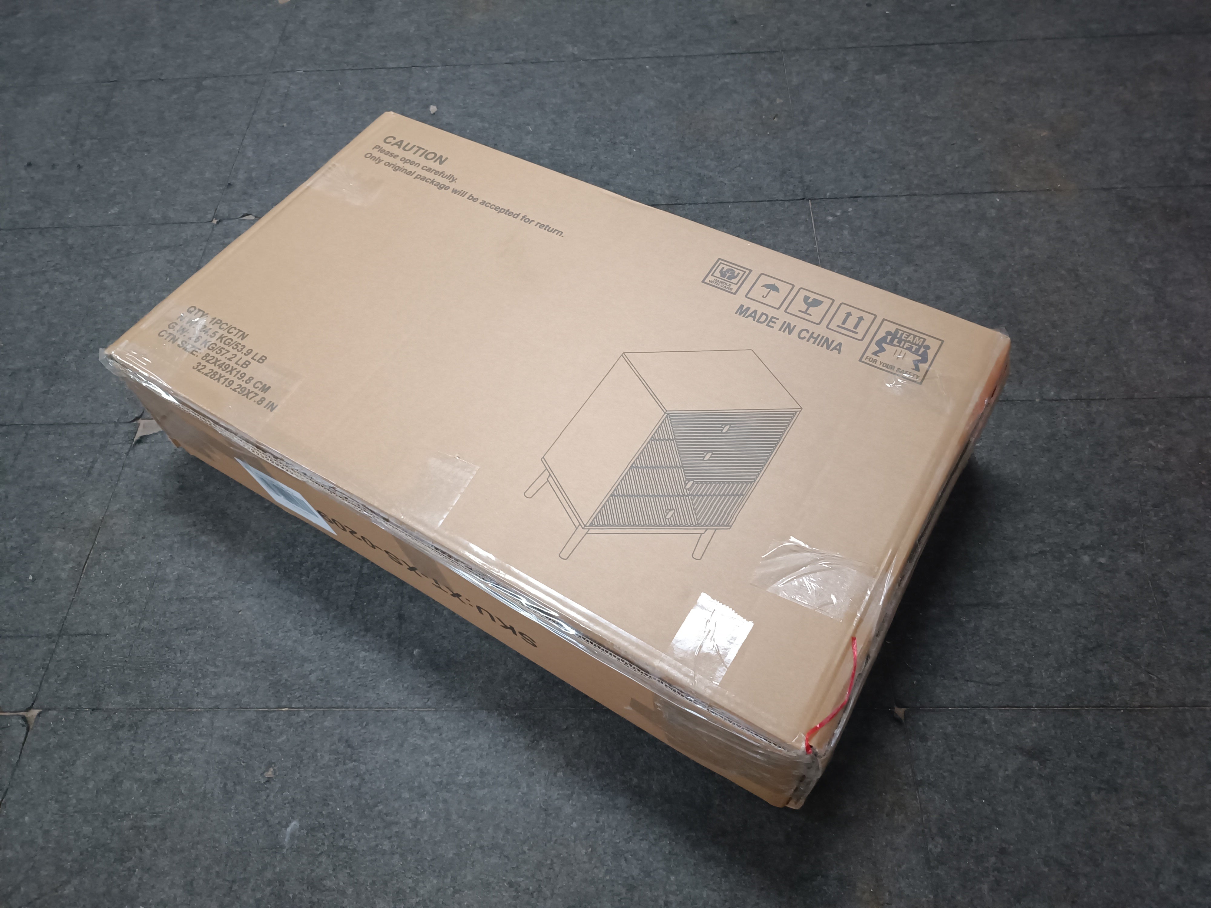 Logidon Notenhouten ladekast 60x40x90 cm met 4 lades
