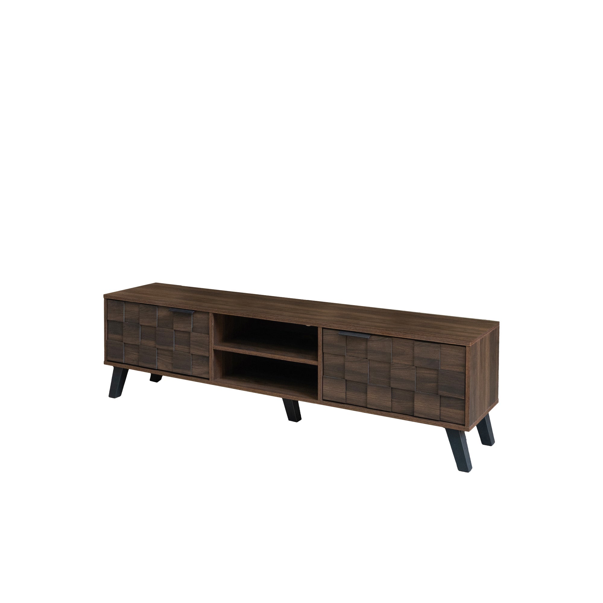 Logidon TV-meubel bruin 160,5 cm, 2 deuren, 2 open vakken
