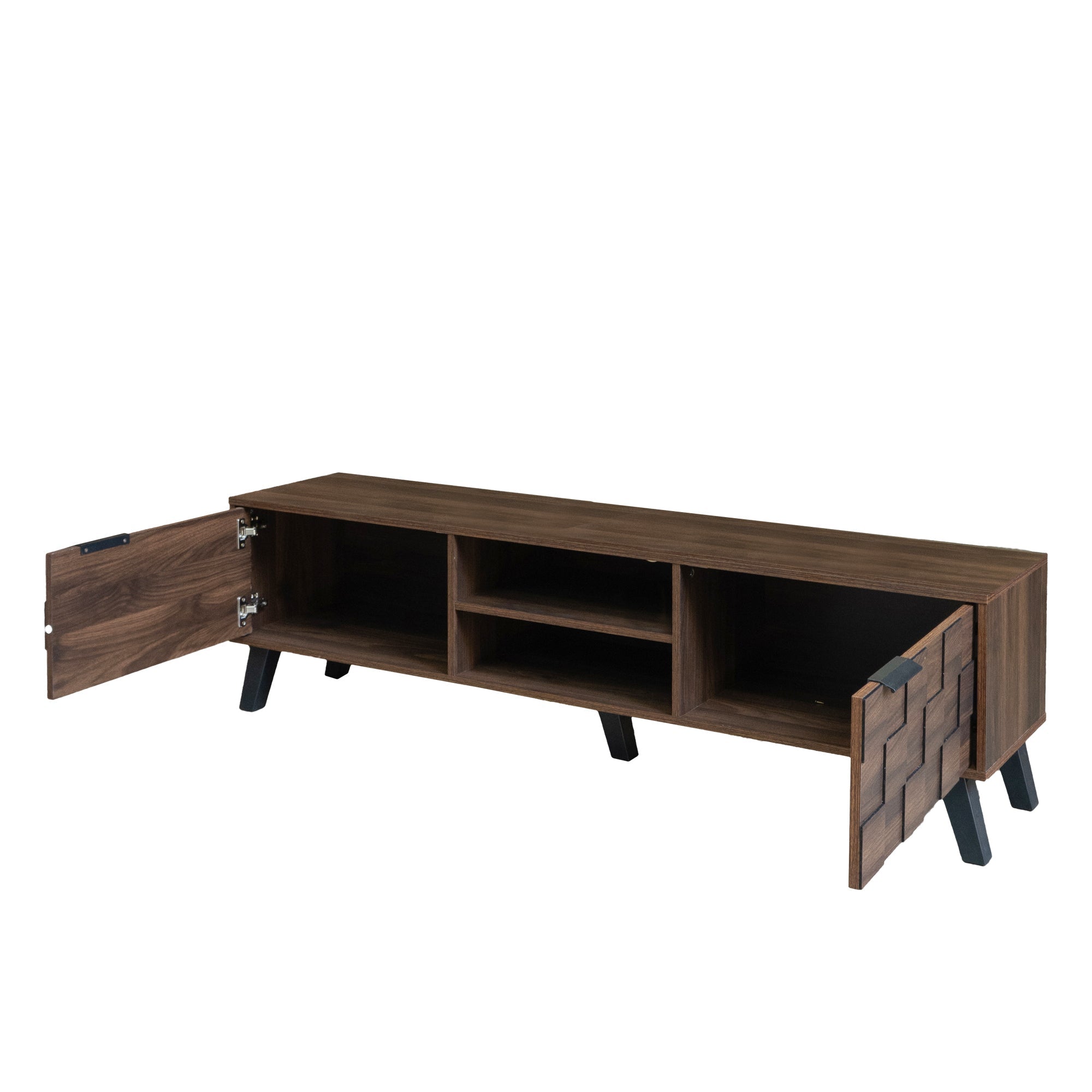 Logidon TV-meubel bruin 160,5 cm, 2 deuren, 2 open vakken