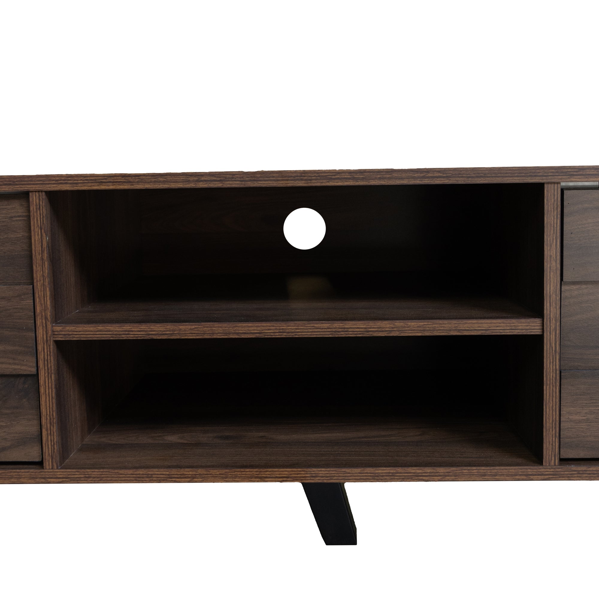 Logidon TV-meubel bruin 160,5 cm, 2 deuren, 2 open vakken