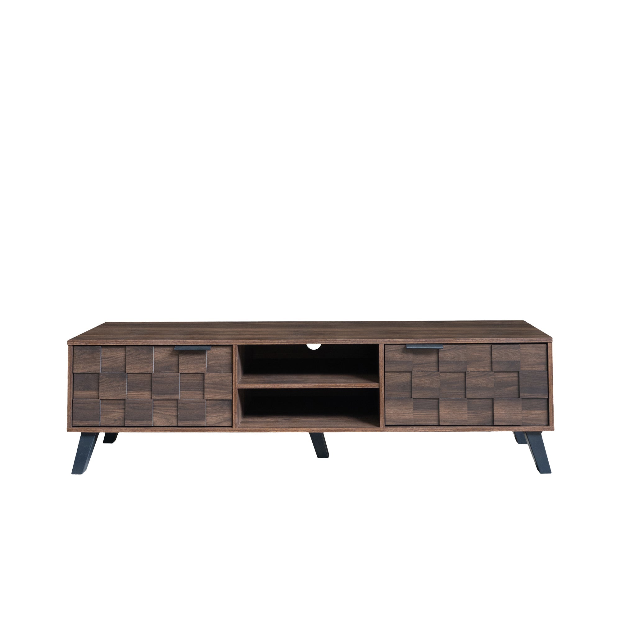 Logidon TV-meubel bruin 160,5 cm, 2 deuren, 2 open vakken
