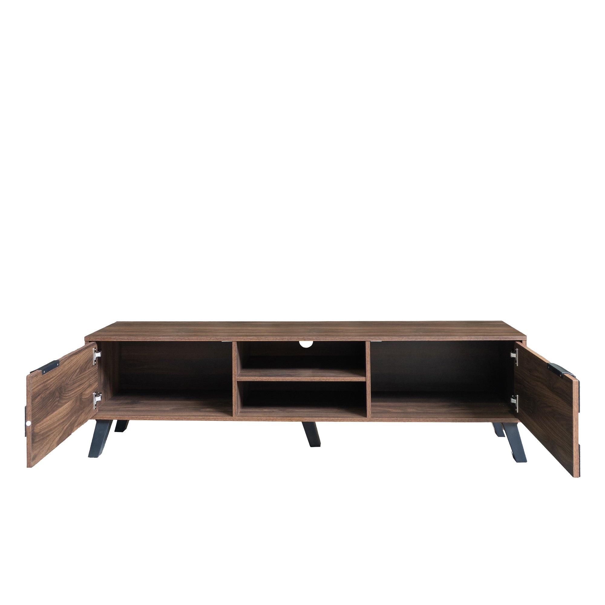 Logidon TV-meubel bruin 160,5 cm, 2 deuren, 2 open vakken