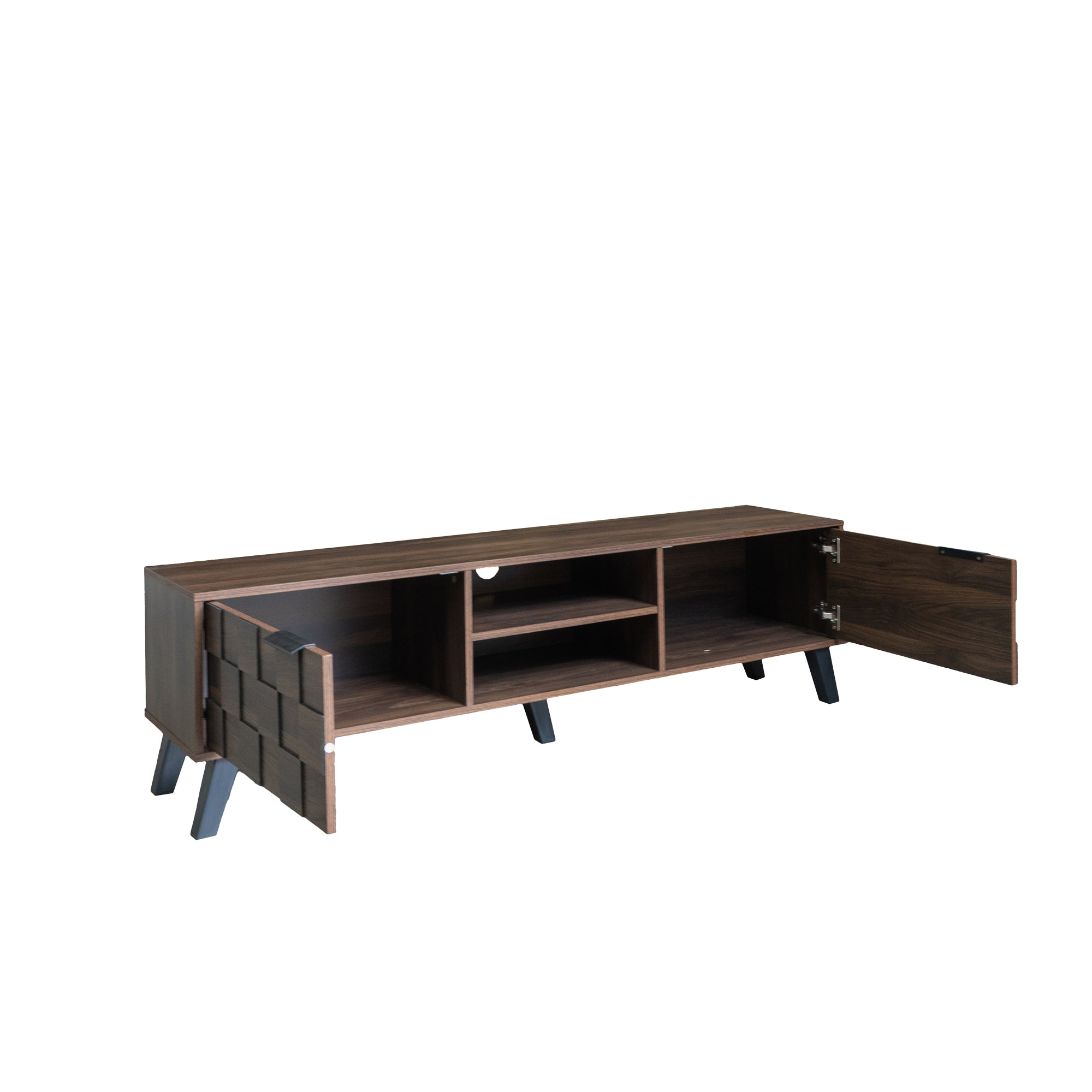 Logidon TV-meubel bruin 160,5 cm, 2 deuren, 2 open vakken