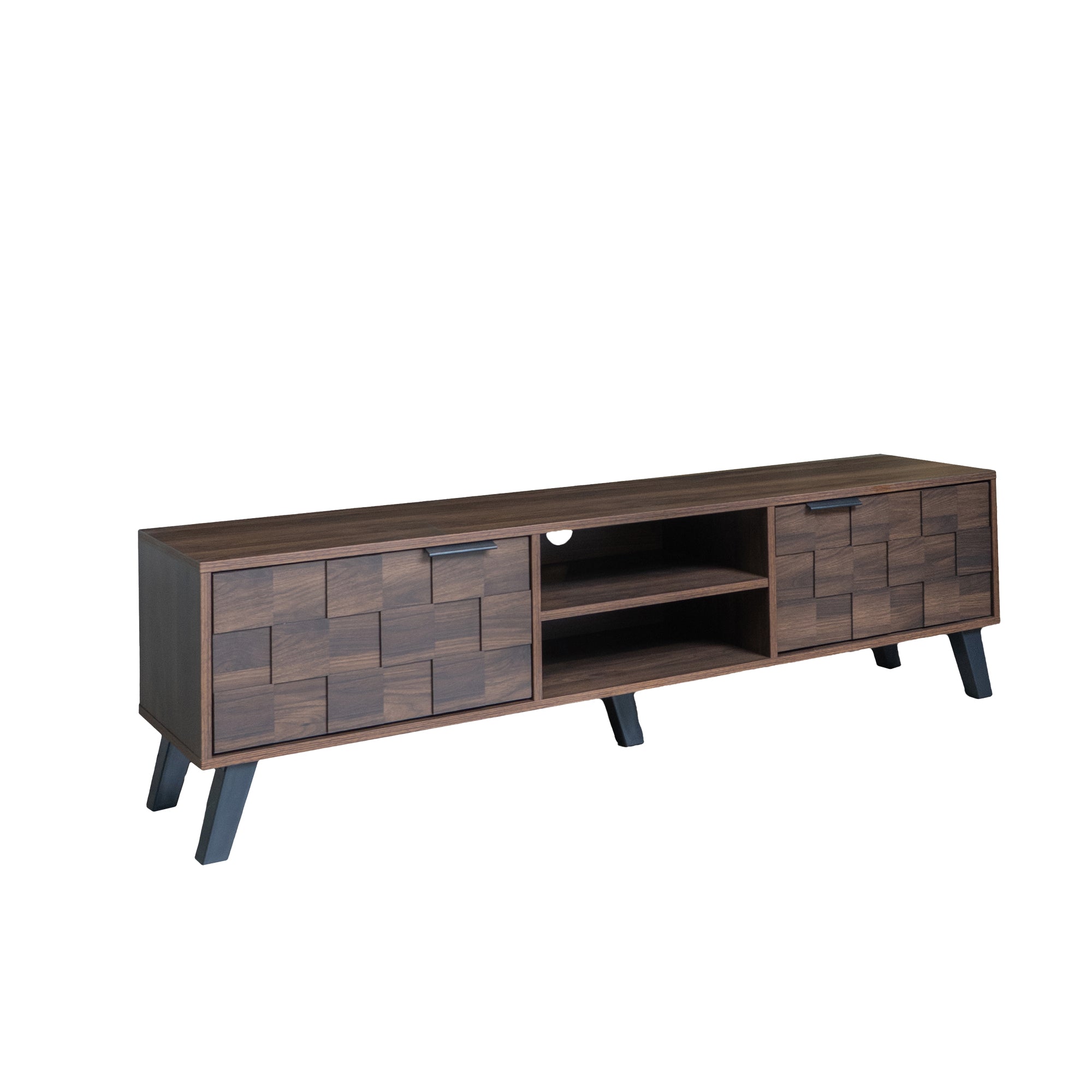 Logidon TV-meubel bruin 160,5 cm, 2 deuren, 2 open vakken