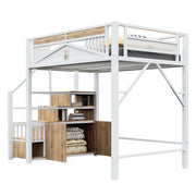 Logidon metalen hoogslaper 140x200 cm witte veiligheidsbehuizing met raam