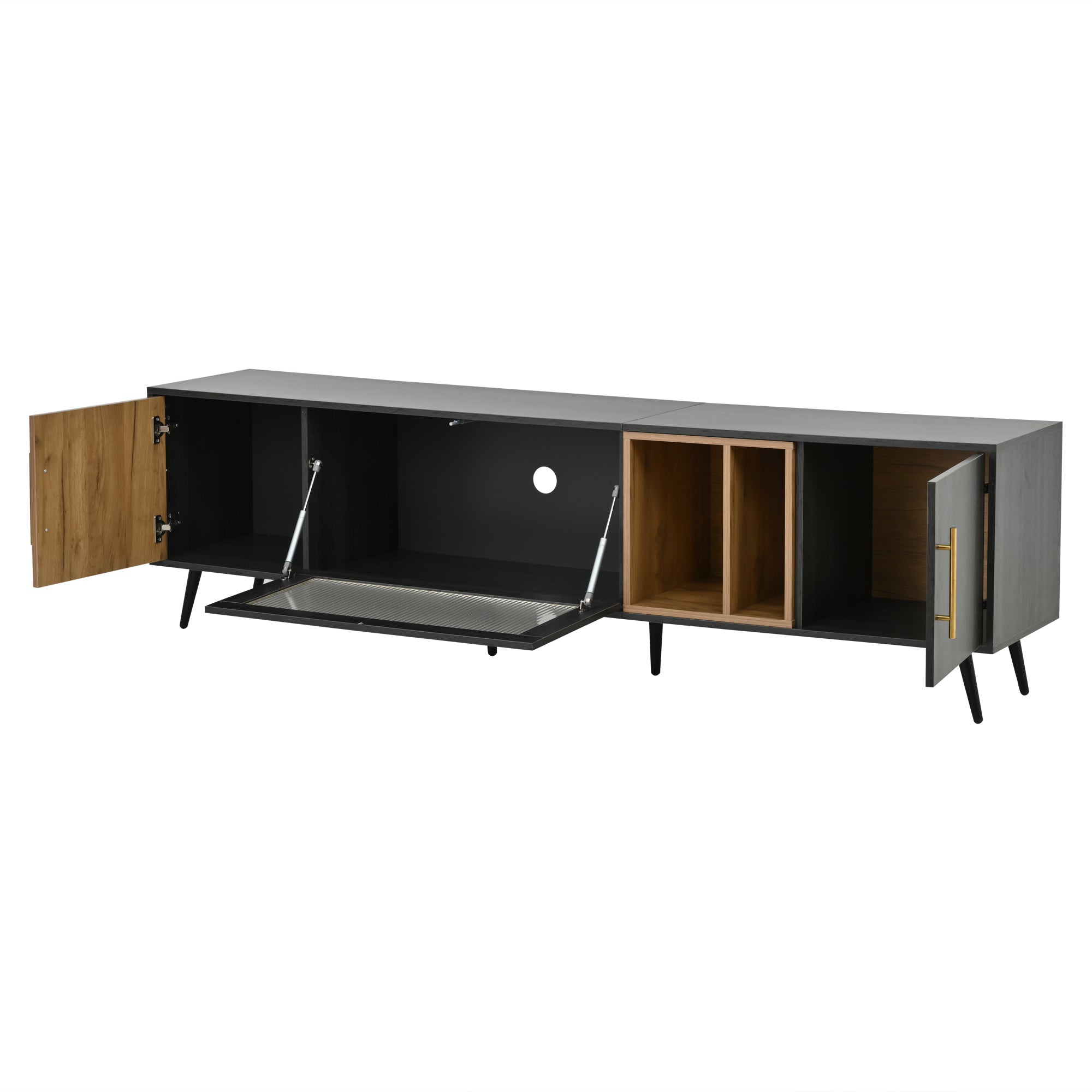 Logidon Elegant TV-meubel 200x40x55,5 cm grijze houtnerf