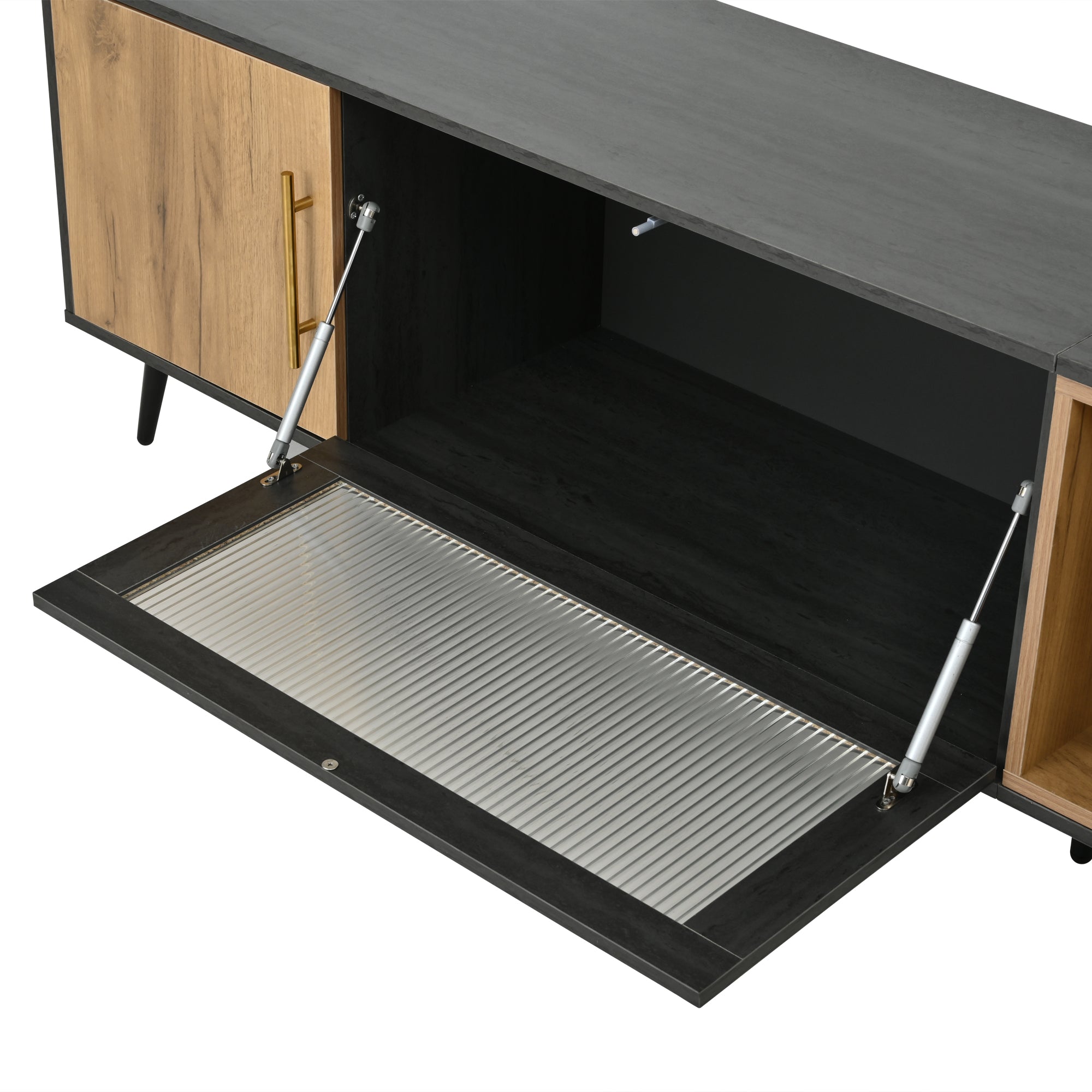 Logidon Elegant TV-meubel 200x40x55,5 cm grijze houtnerf