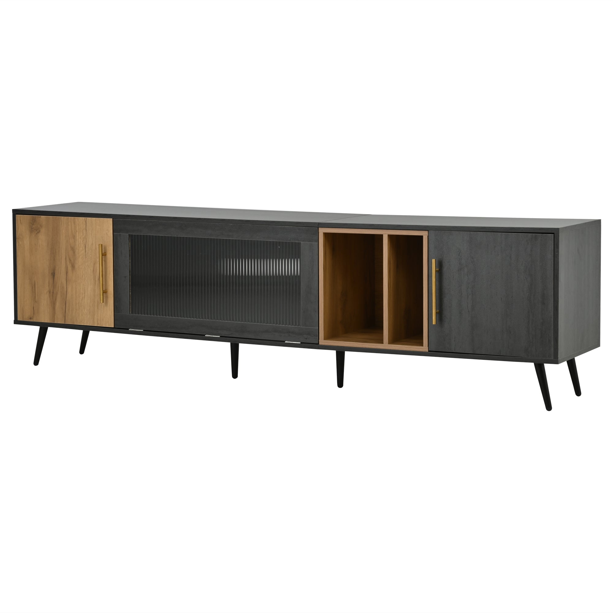 Logidon Elegant TV-meubel 200x40x55,5 cm grijze houtnerf