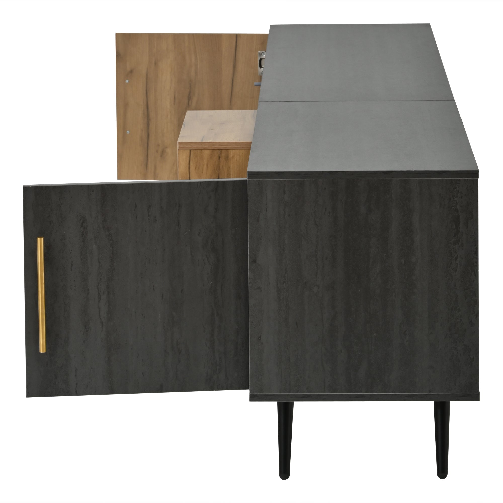 Logidon Elegant TV-meubel 200x40x55,5 cm grijze houtnerf