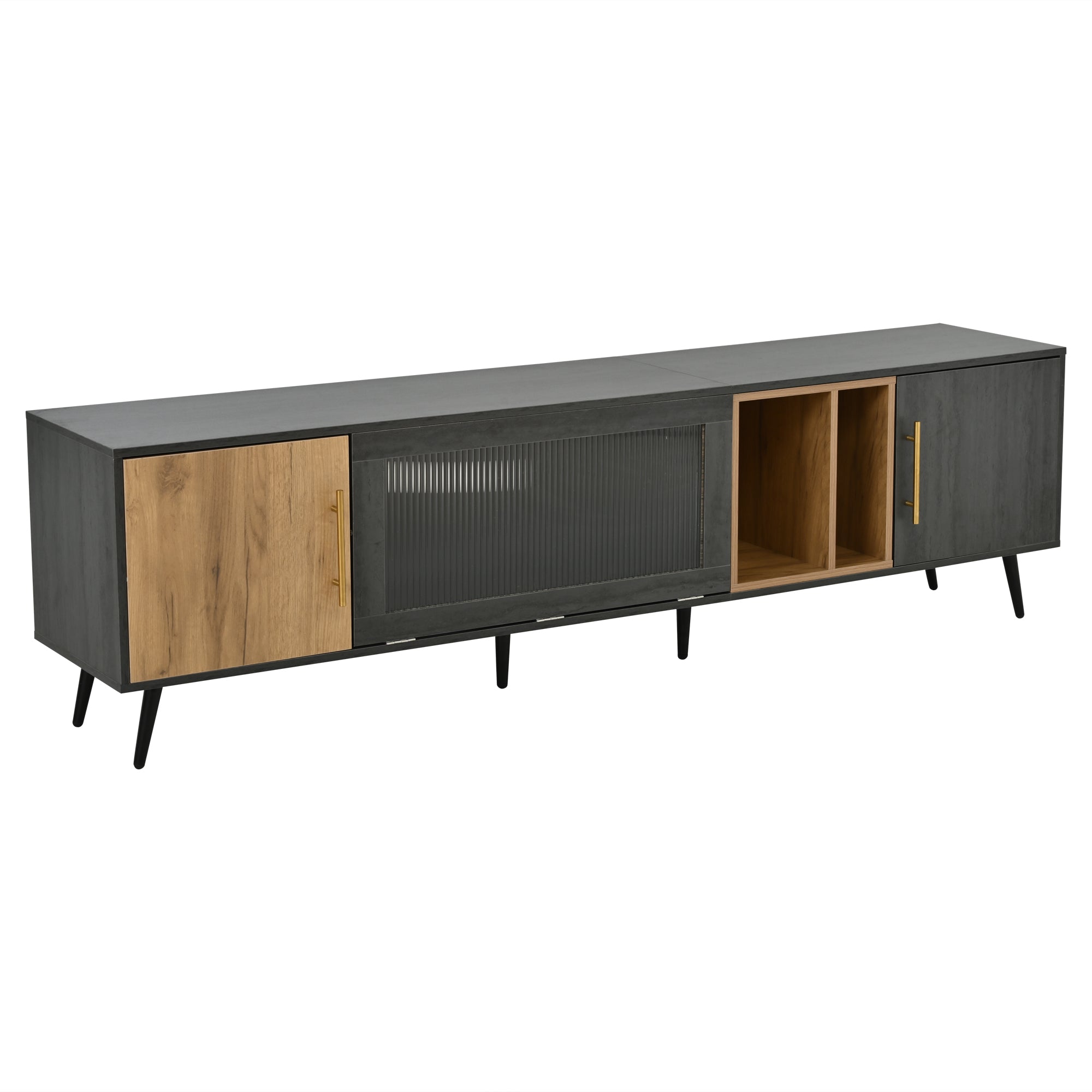Logidon Elegant TV-meubel 200x40x55,5 cm grijze houtnerf