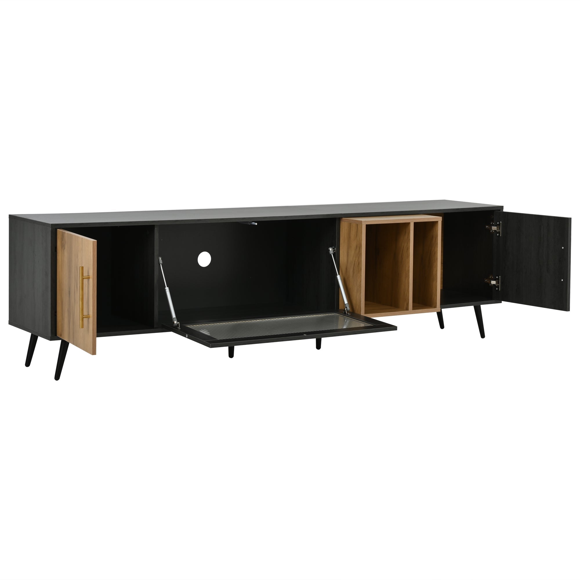 Logidon Elegant TV-meubel 200x40x55,5 cm grijze houtnerf