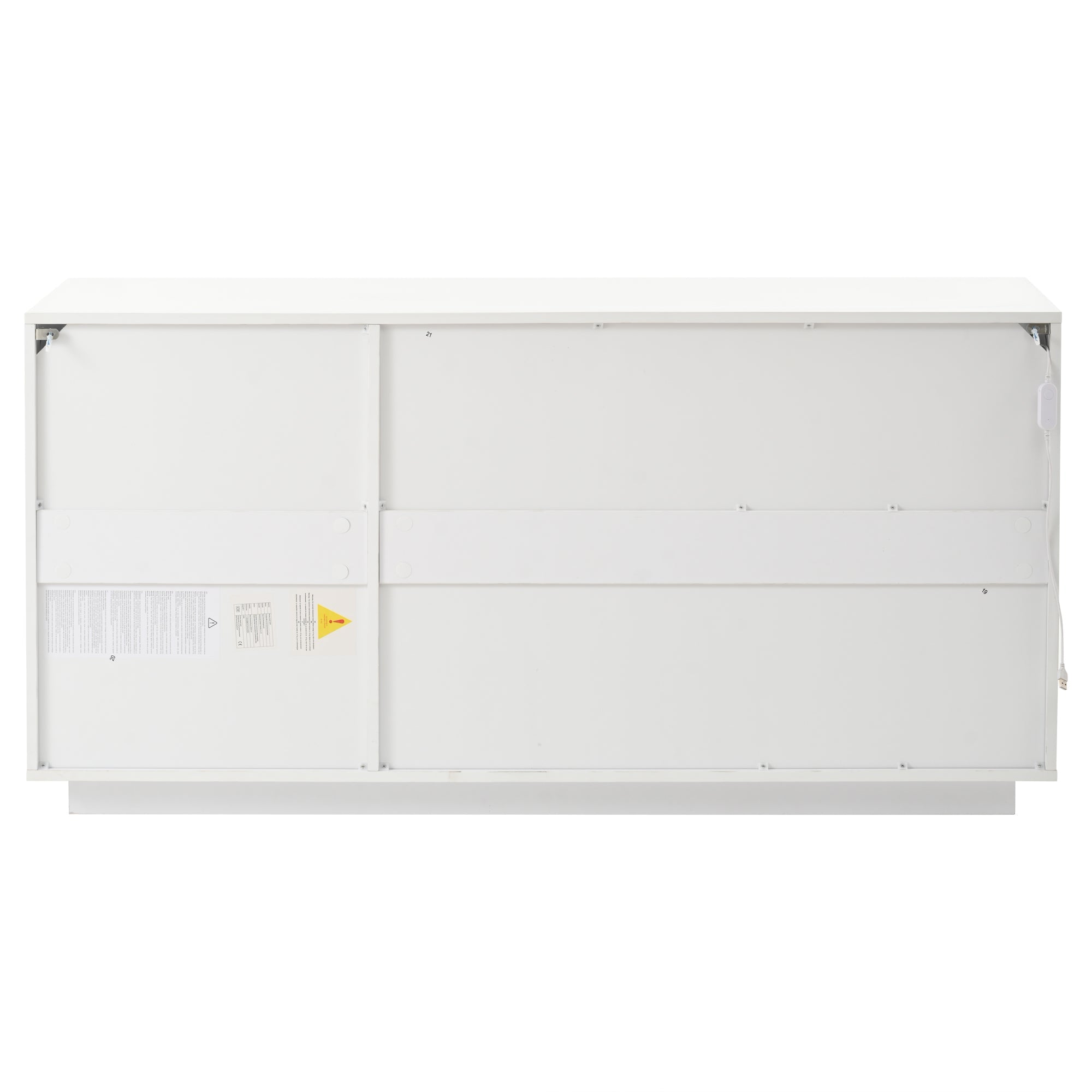 Logidon Sideboard 140x40x76 Cm White Black With 3 Doors LED